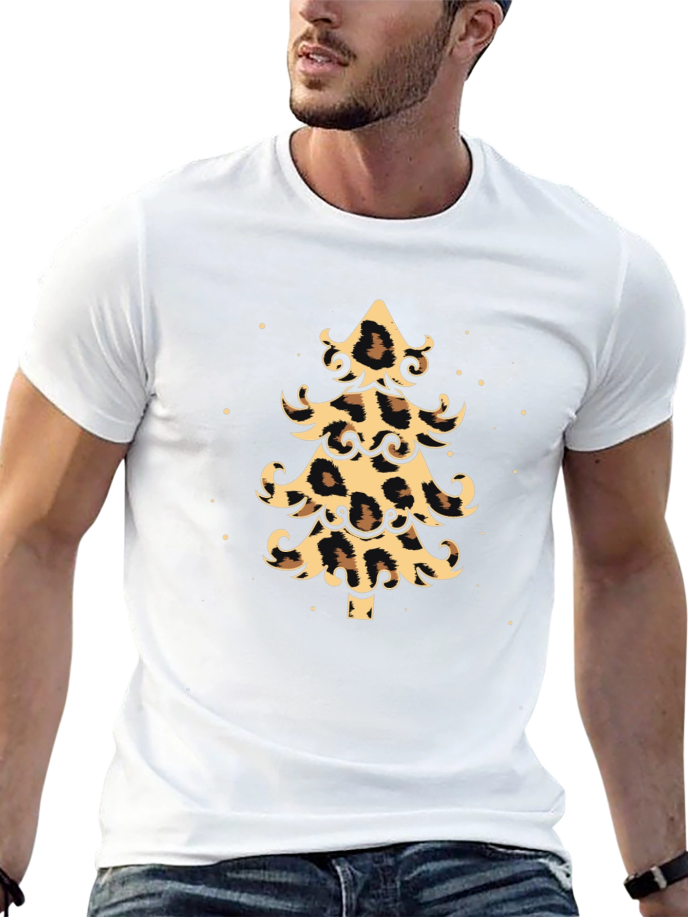 Leopard Print Christmas Tree Graphic Tee