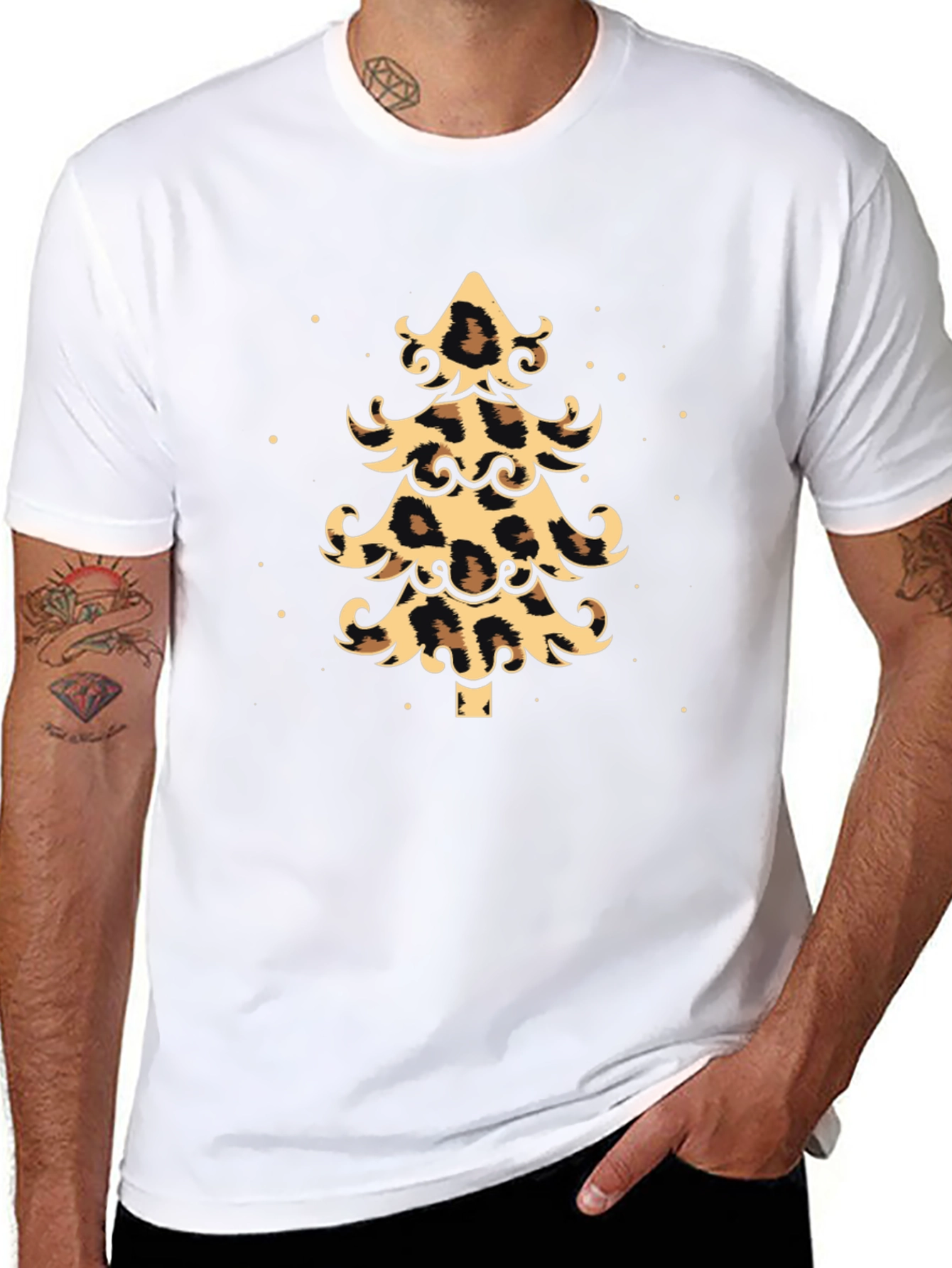 Leopard Print Christmas Tree Graphic Tee