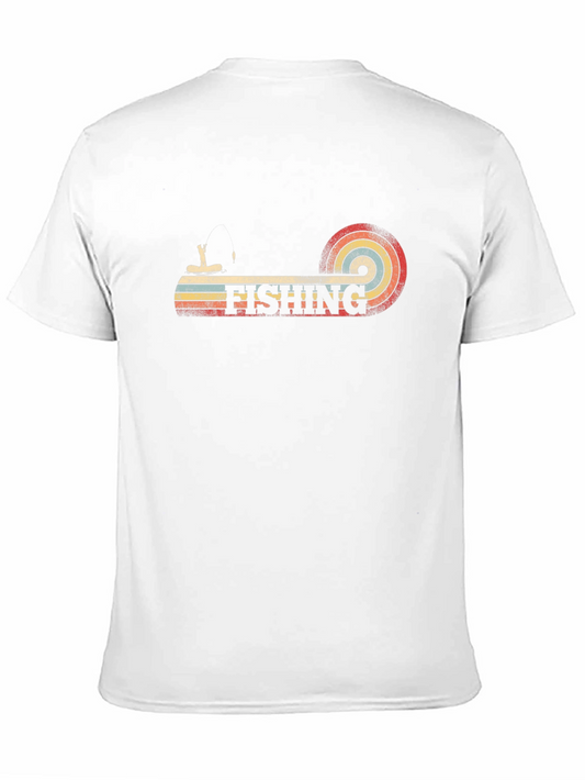 Retro Fishing Graphic T-Shirt - Black