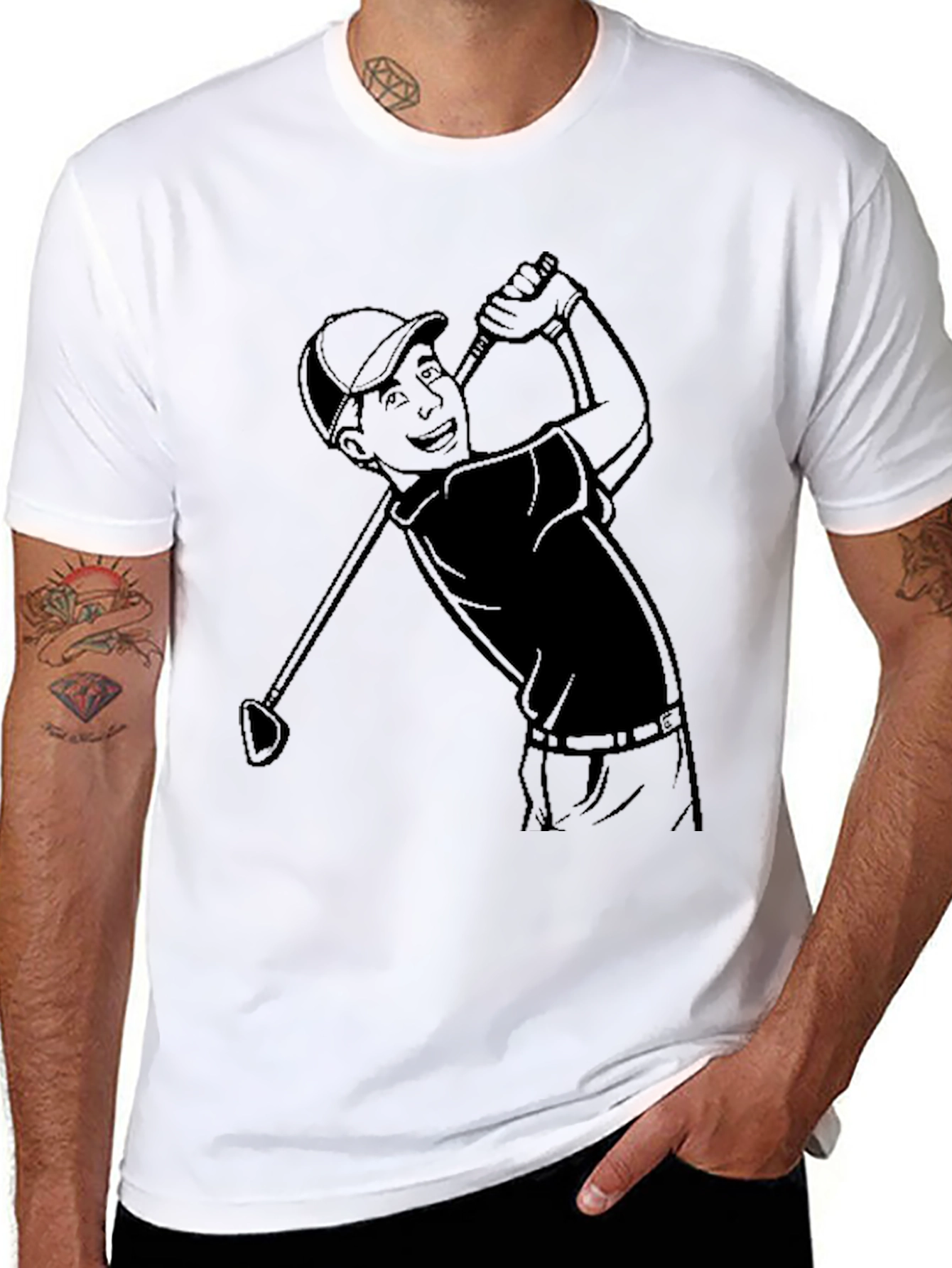 Golf Cartoon Tee - Classic Player Design