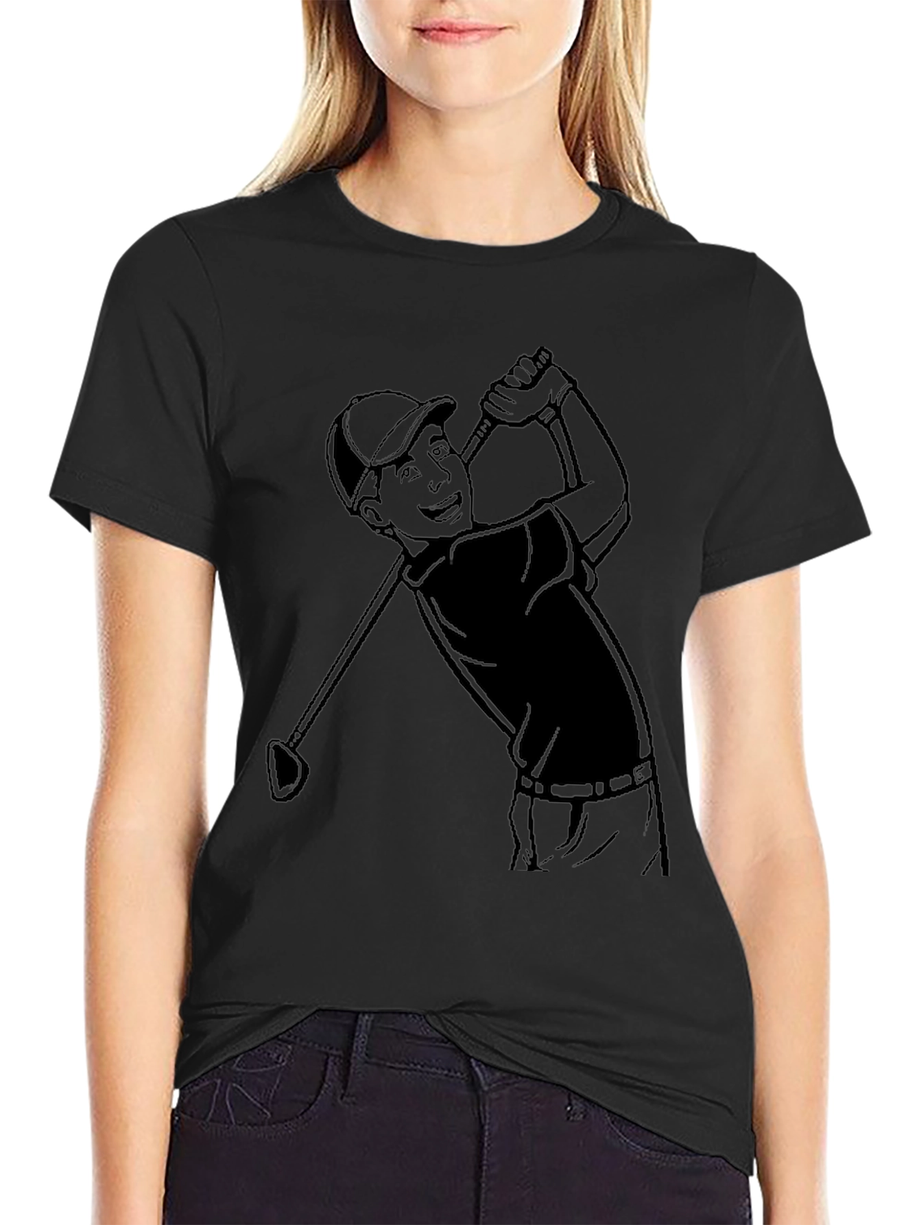 Golf Cartoon Tee - Classic Player Design