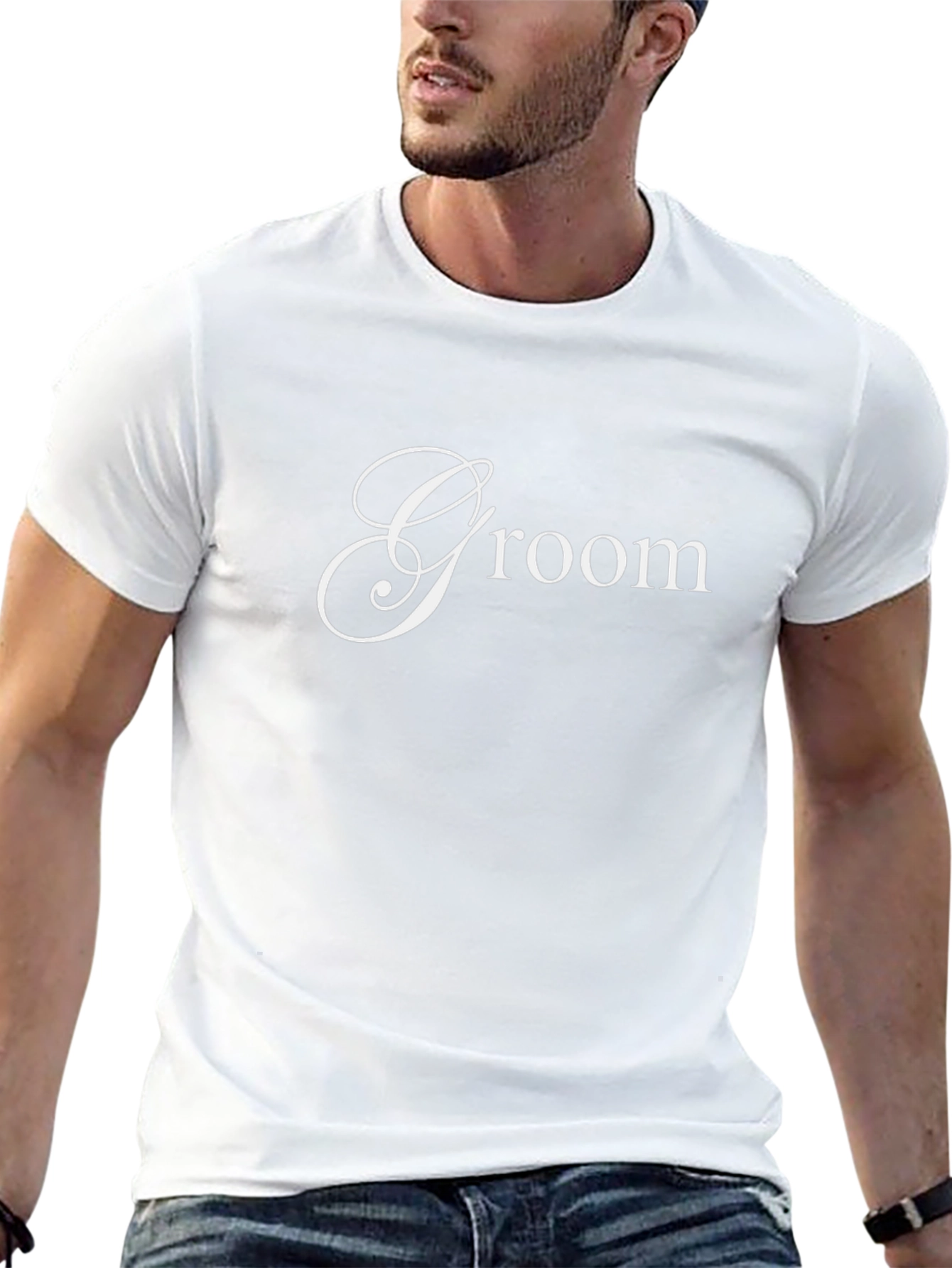 Groom Script Graphic Black T-Shirt