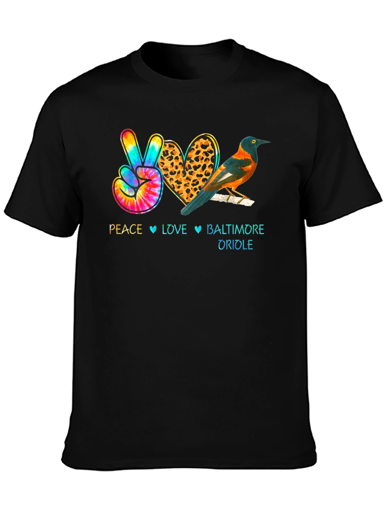 Peace Love Baltimore Oriole Graphic Tee