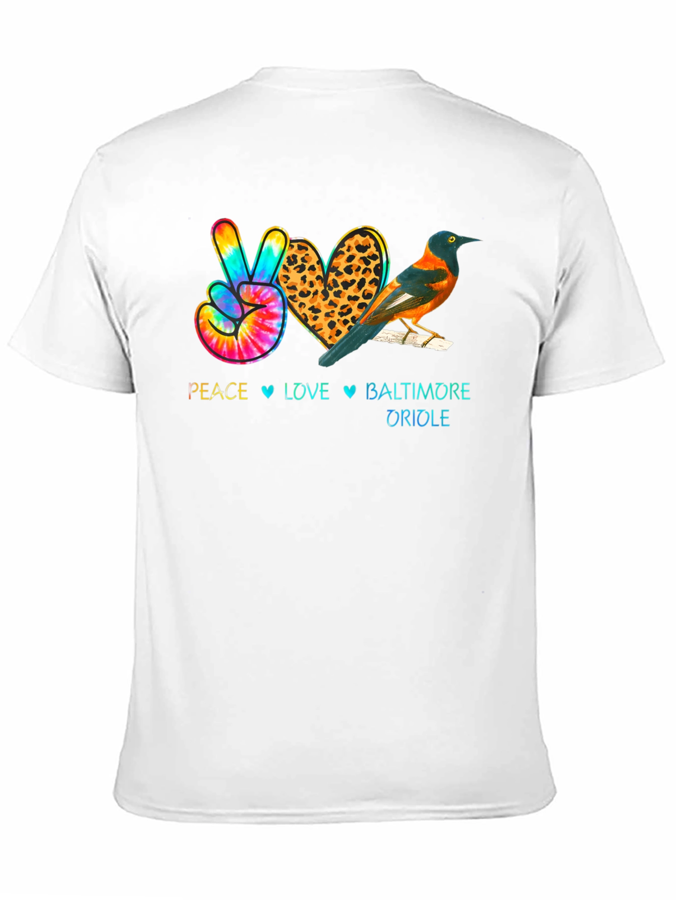 Peace Love Baltimore Oriole Graphic Tee