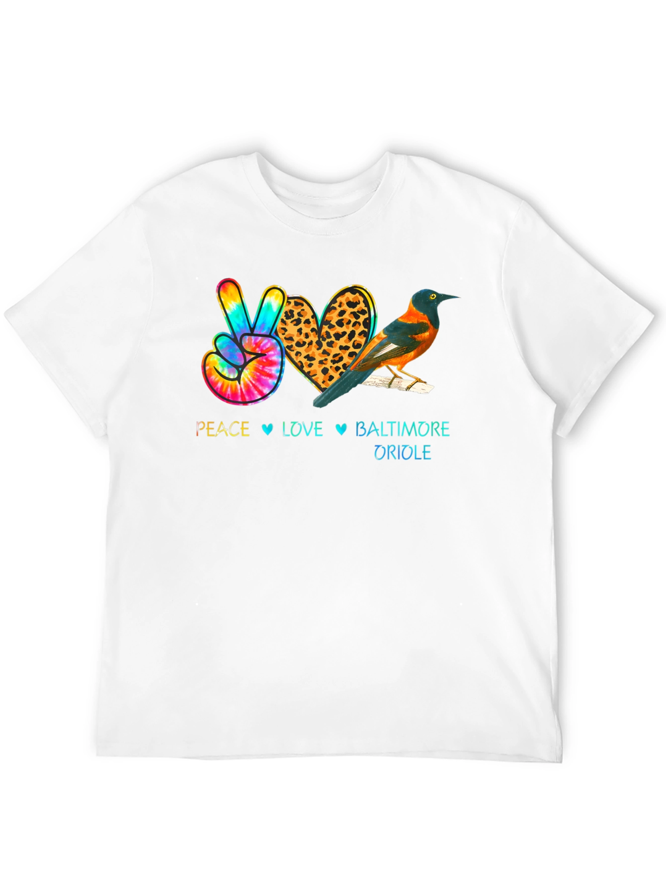Peace Love Baltimore Oriole Graphic Tee