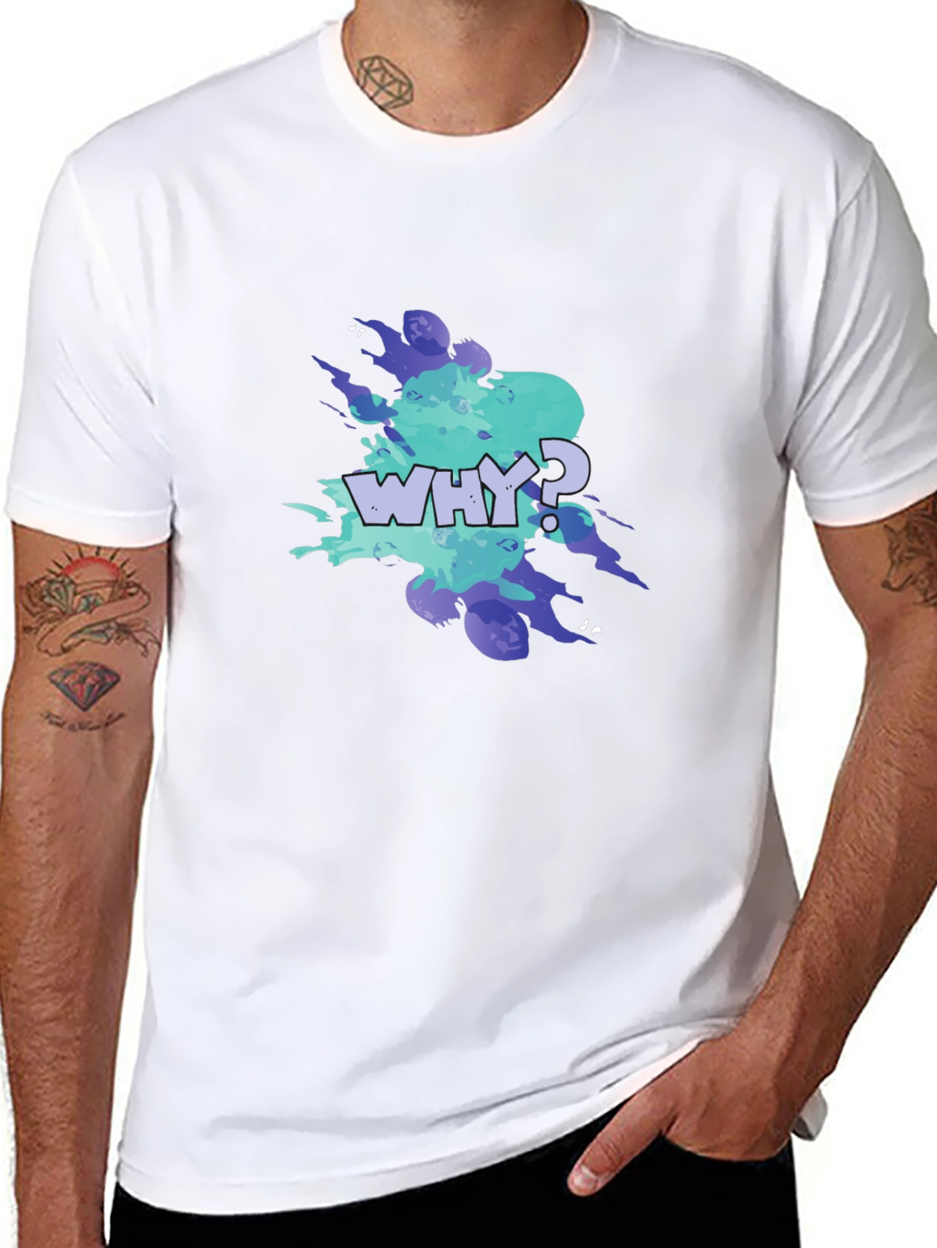 Why? Graphic Tee - Trendy Mens Black T-Shirt