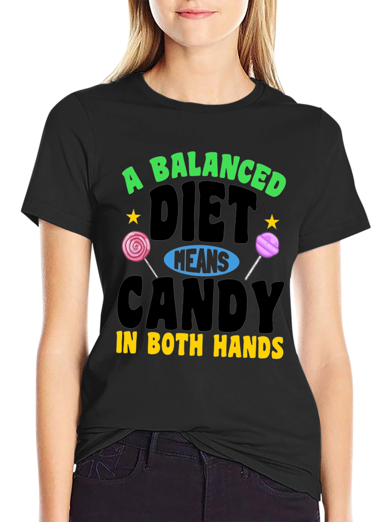 Balanced Diet Candy T-Shirt Funny Graphic Tee