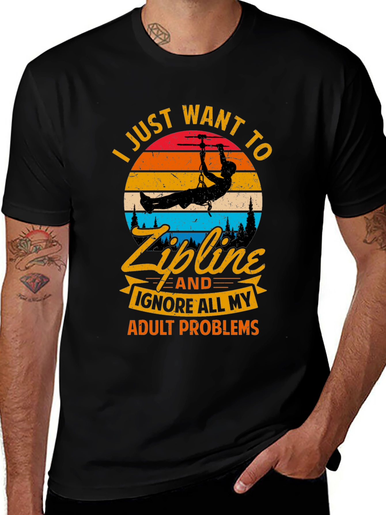Zipline Adult Problems T-Shirt