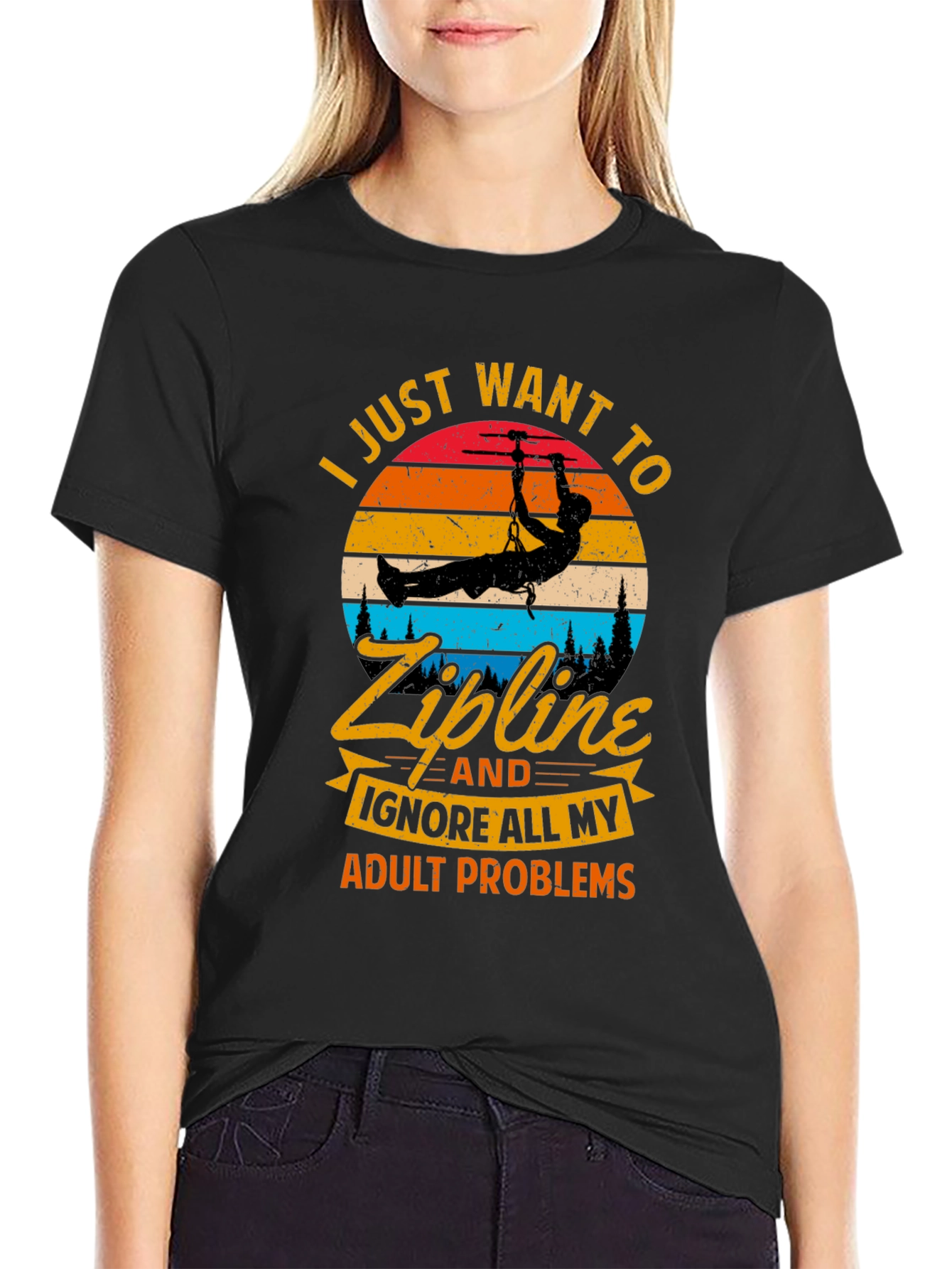 Zipline Adult Problems T-Shirt