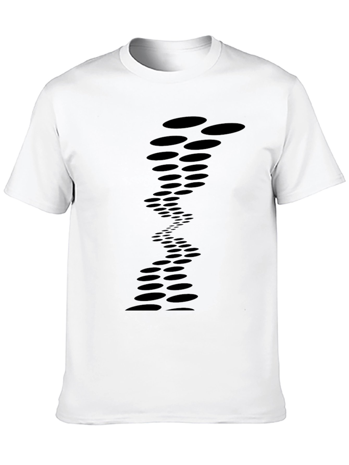 Mens Black Tee with Abstract Circle Design