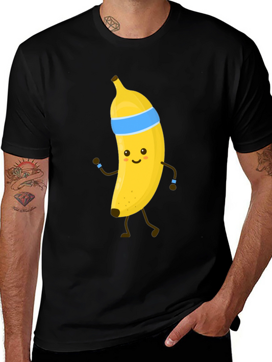Running Banana Graphic T-Shirt - Cute & Funny Fitness Tee