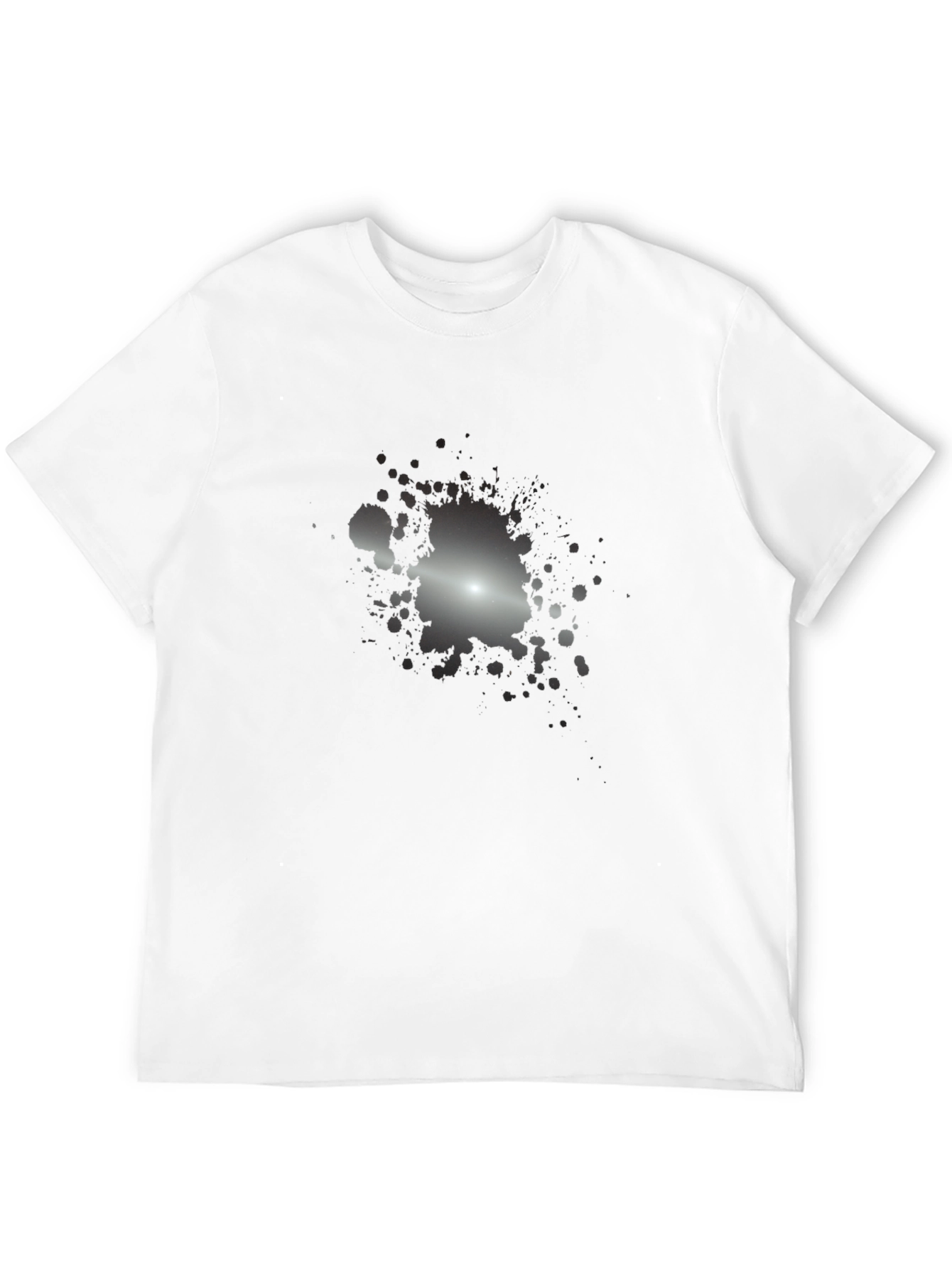 Mens Black T-Shirt with Abstract Splatter Design