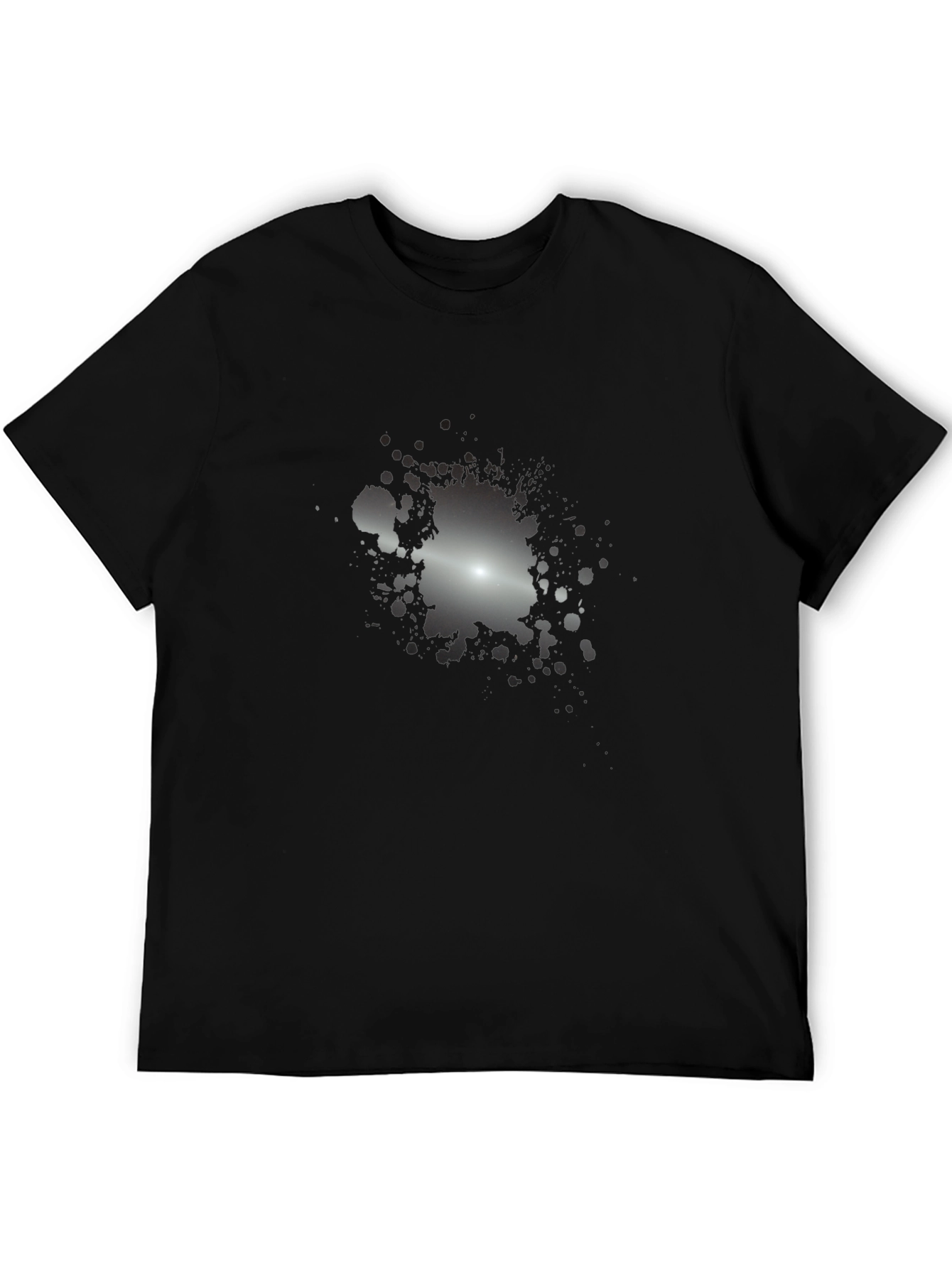 Mens Black T-Shirt with Abstract Splatter Design