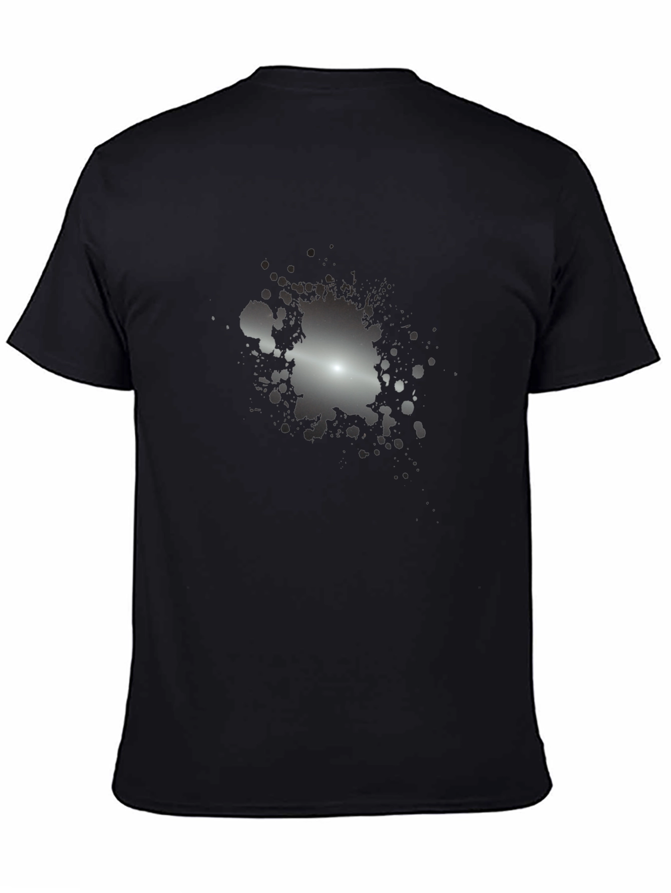 Mens Black T-Shirt with Abstract Splatter Design