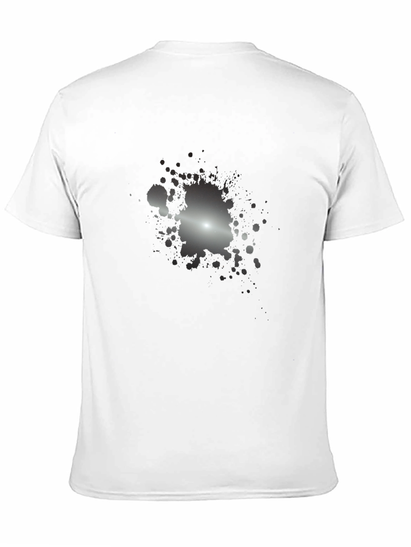 Mens Black T-Shirt with Abstract Splatter Design
