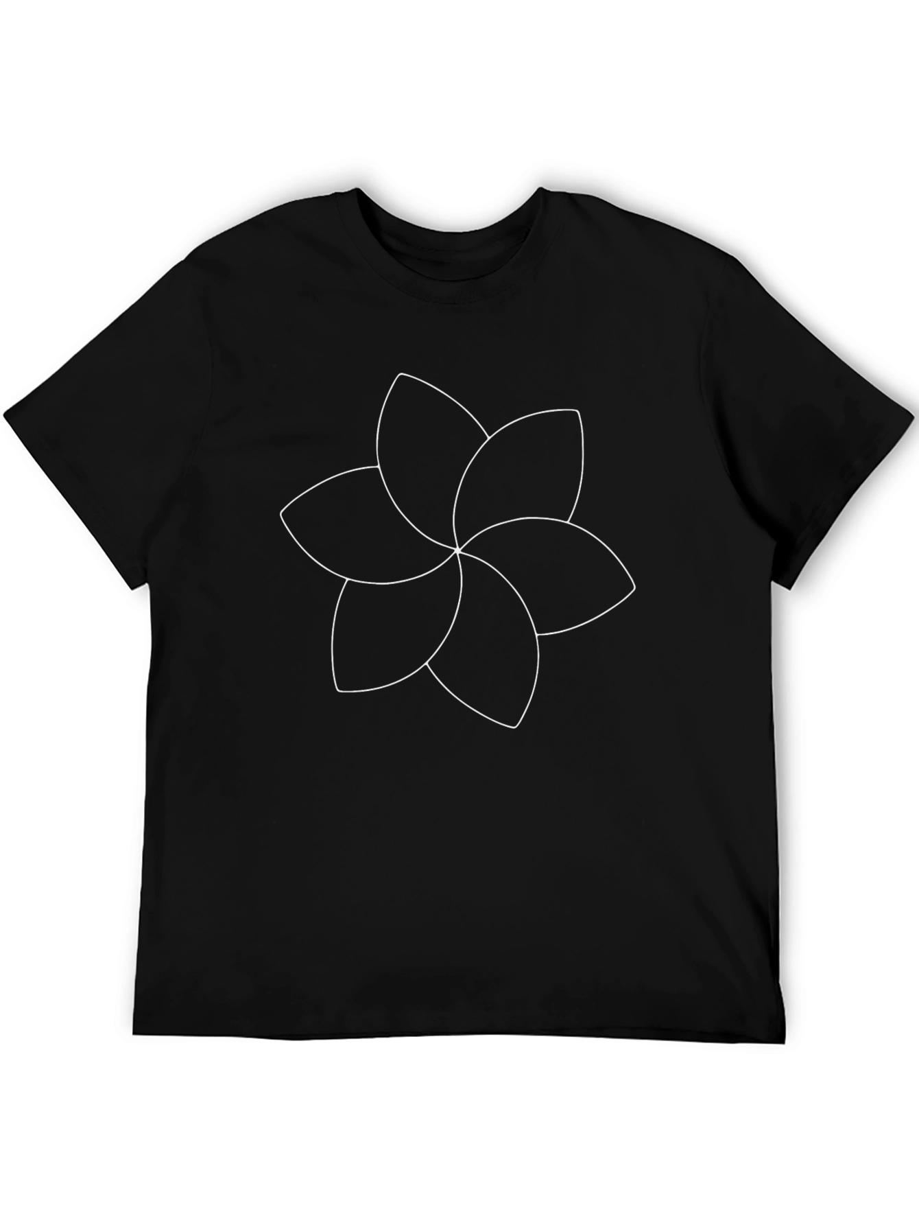 Minimalist Flower Graphic Black T-Shirt