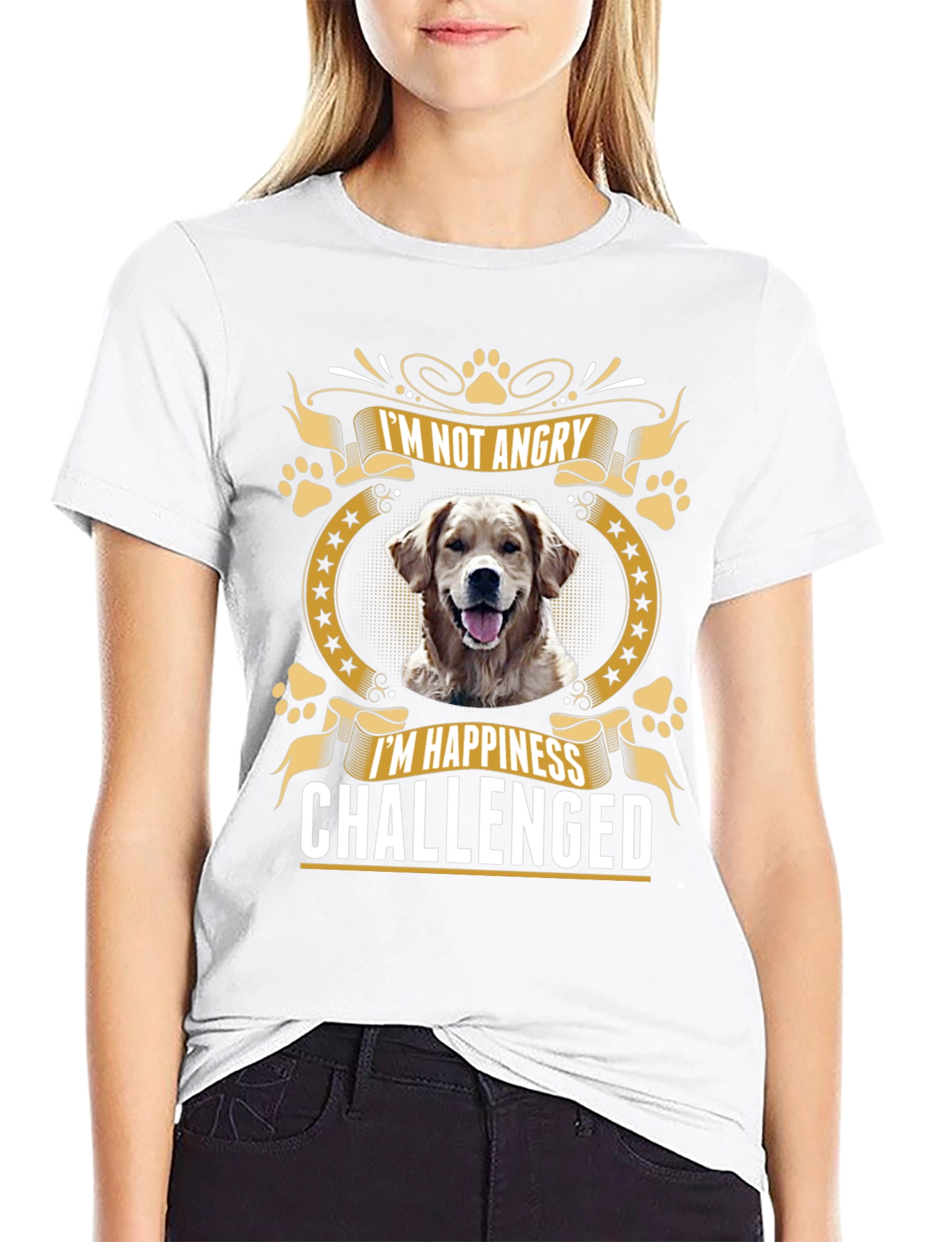Im Not Angry Im Happiness Challenged Dog Lover T-Shirt