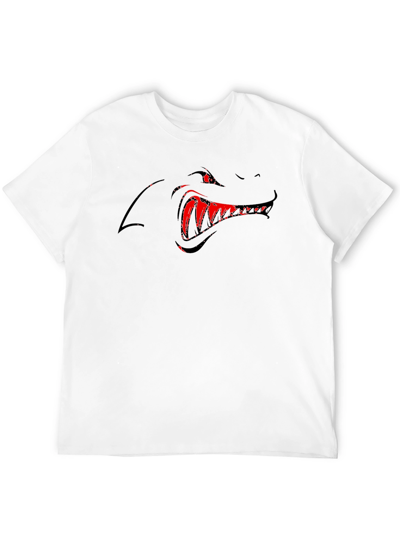 Mens Black Graphic Tee - Monster Mouth Design