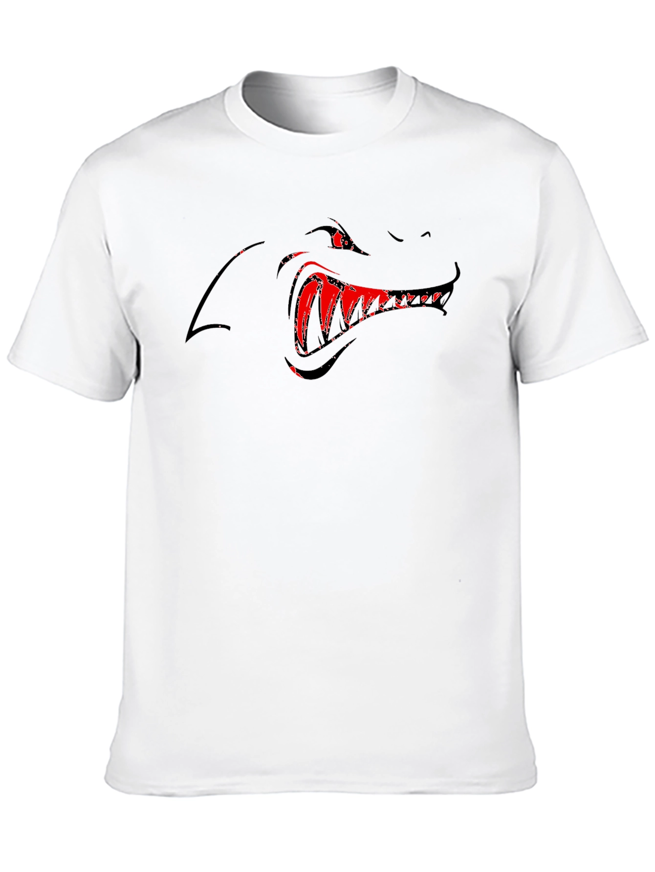 Mens Black Graphic Tee - Monster Mouth Design