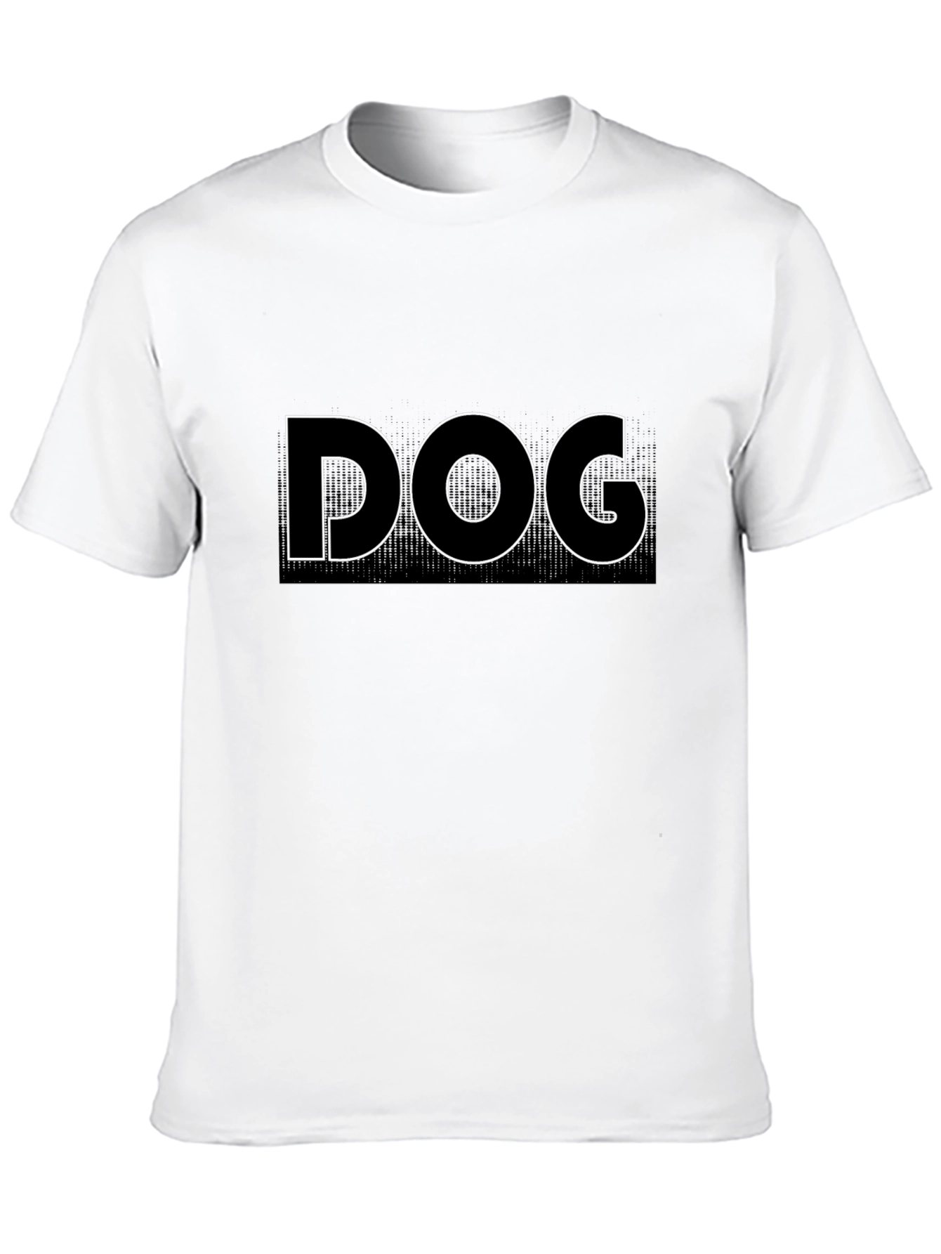 Dog Outline Black T-Shirt - Classic Crew Neck Tee