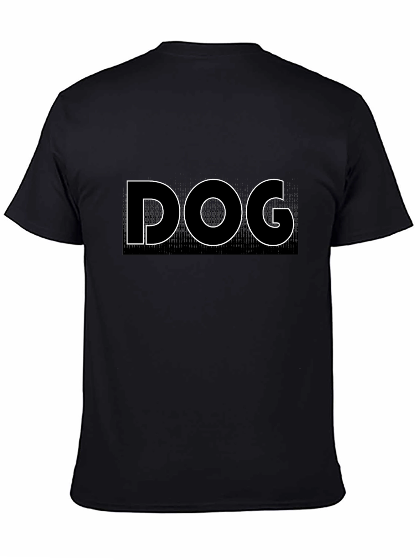 Dog Outline Black T-Shirt - Classic Crew Neck Tee