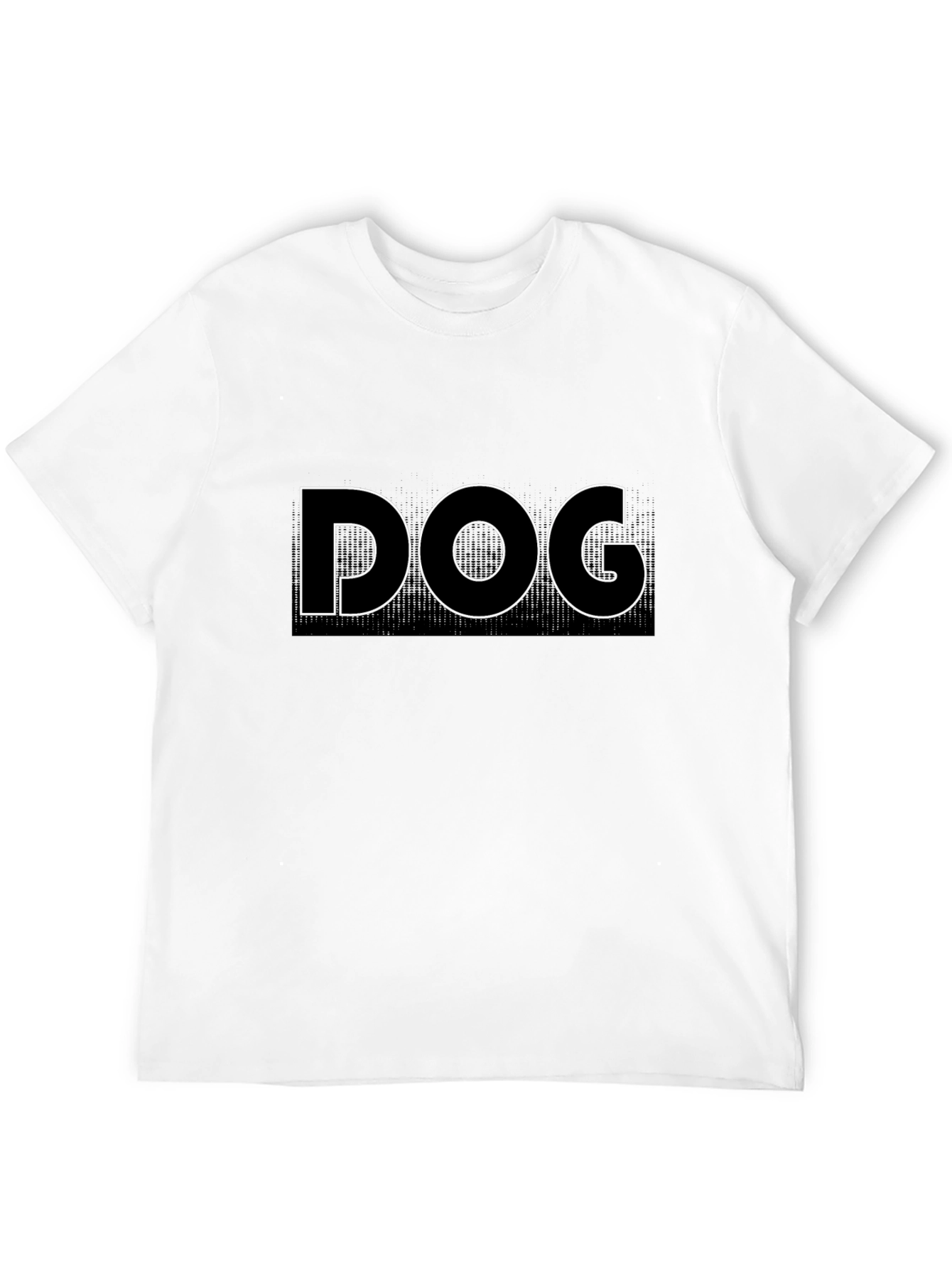 Dog Outline Black T-Shirt - Classic Crew Neck Tee