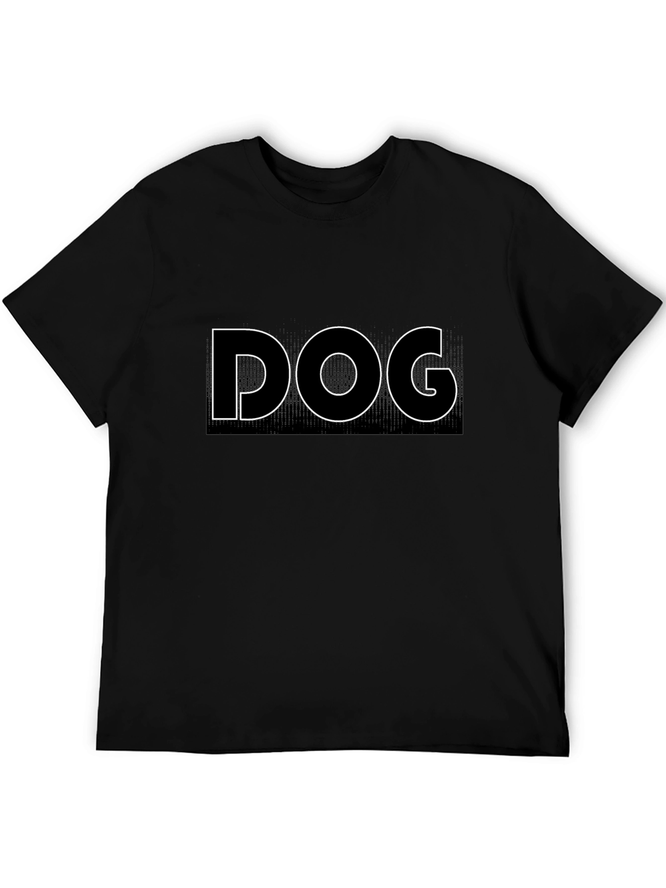 Dog Outline Black T-Shirt - Classic Crew Neck Tee