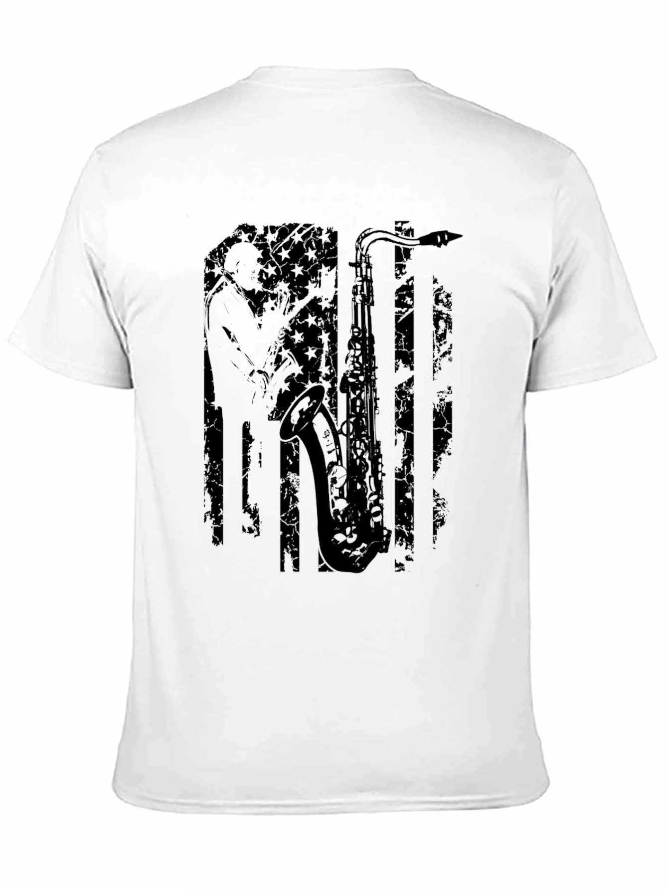 Saxophone American Flag Graphic Tee