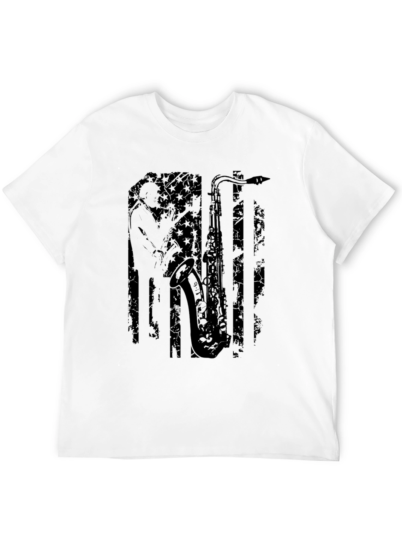Saxophone American Flag Graphic Tee