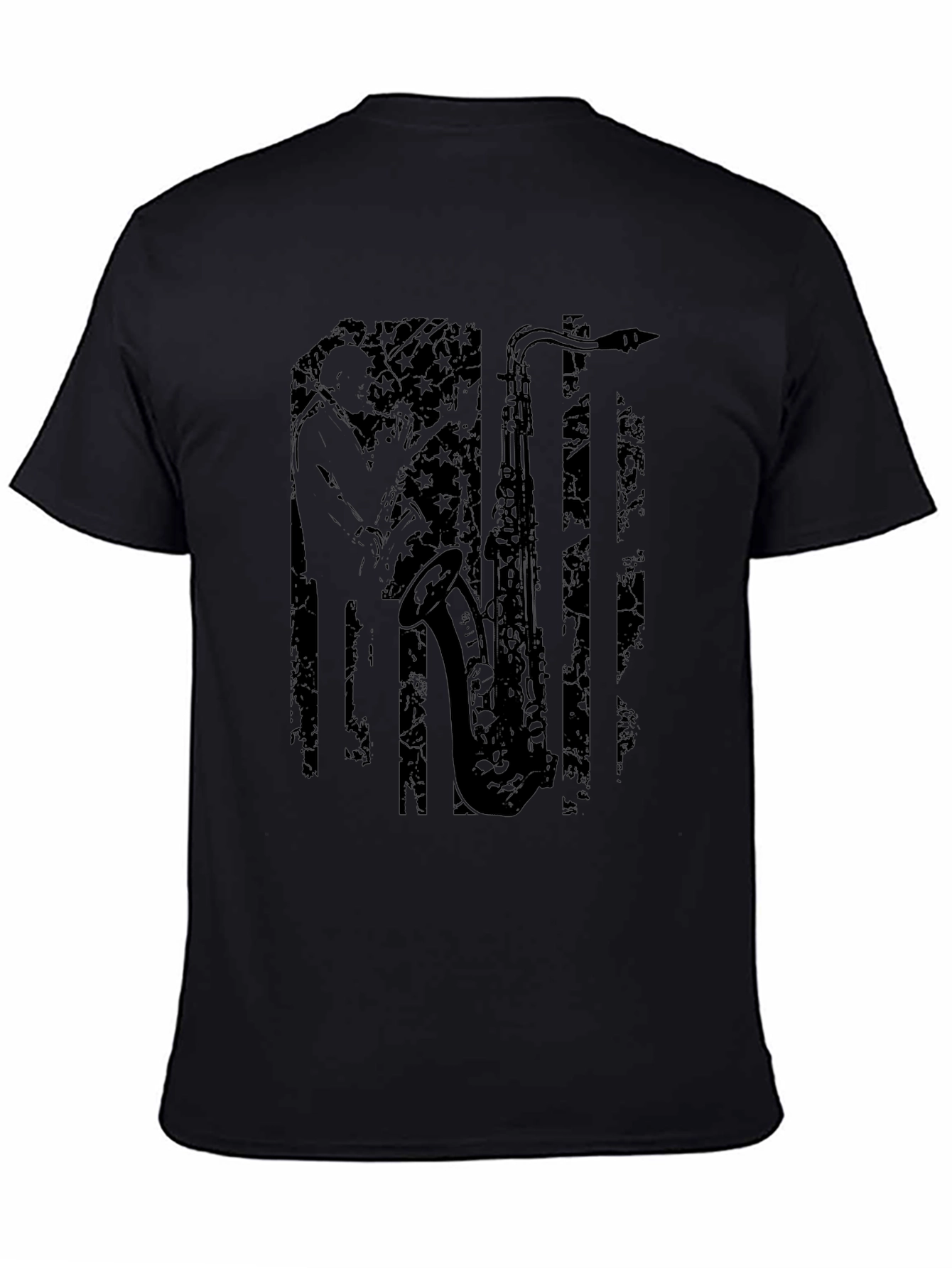 Saxophone American Flag Graphic Tee