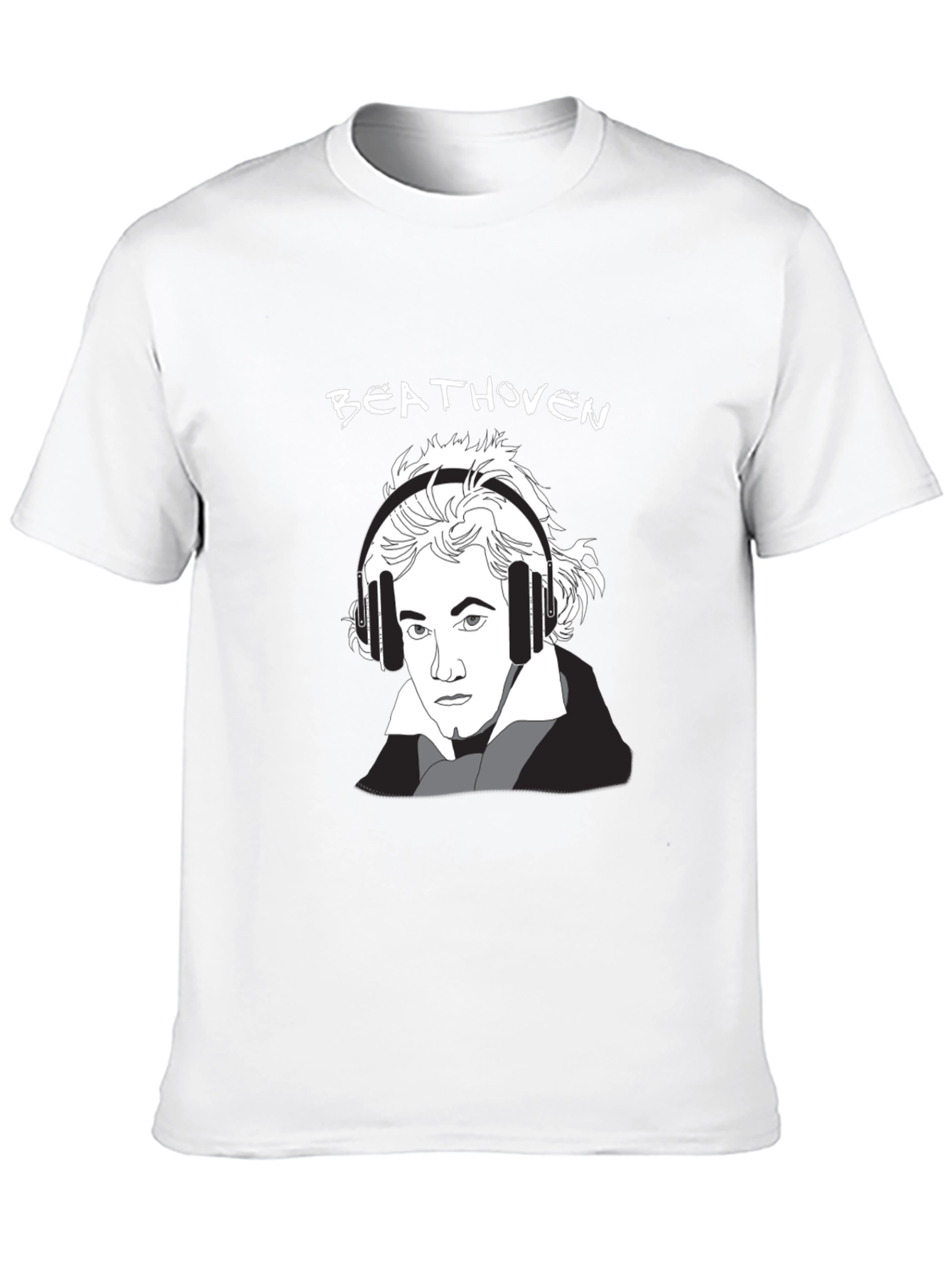 Beethoven Headphones Graphic Tee - Music Lover Shirt