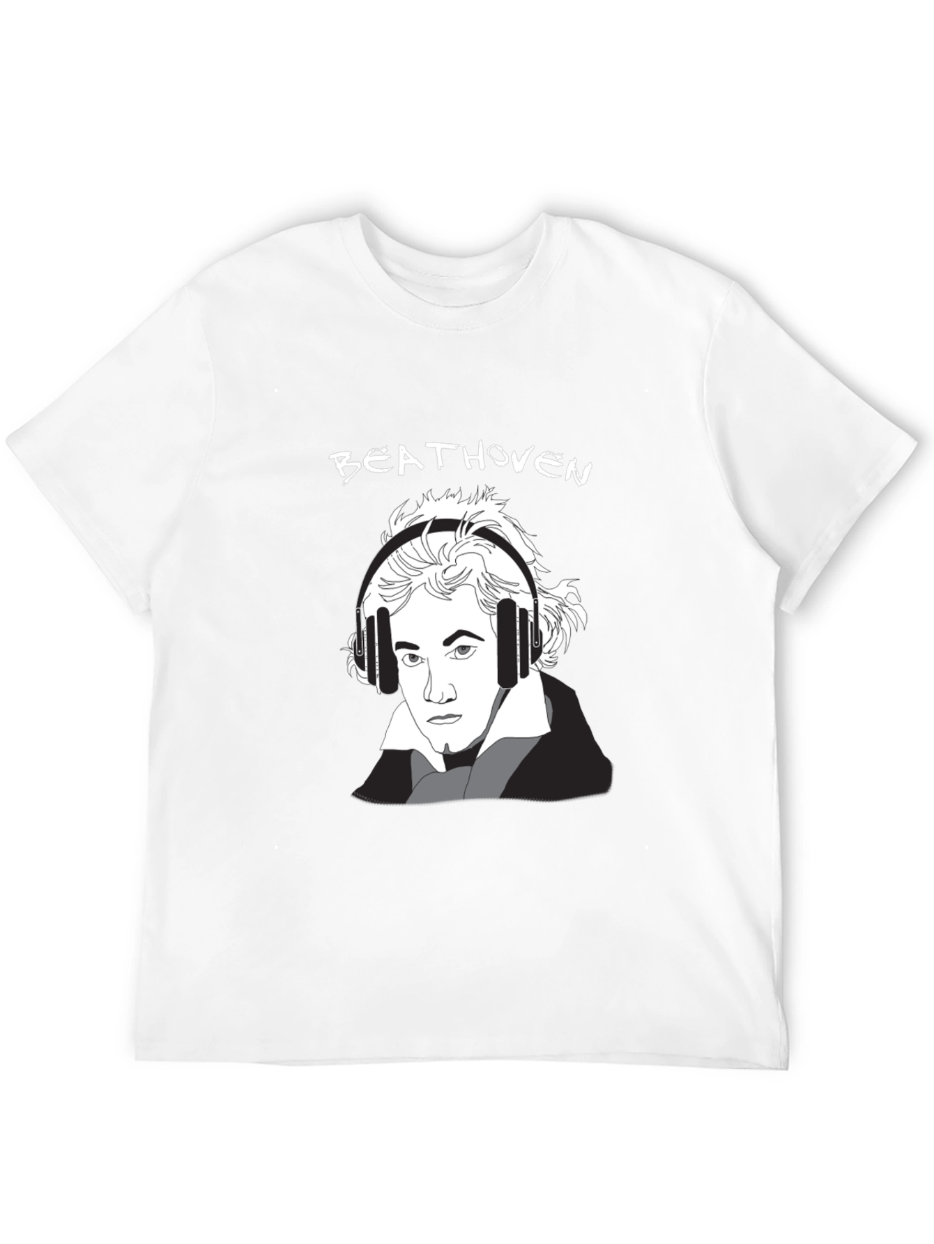 Beethoven Headphones Graphic Tee - Music Lover Shirt