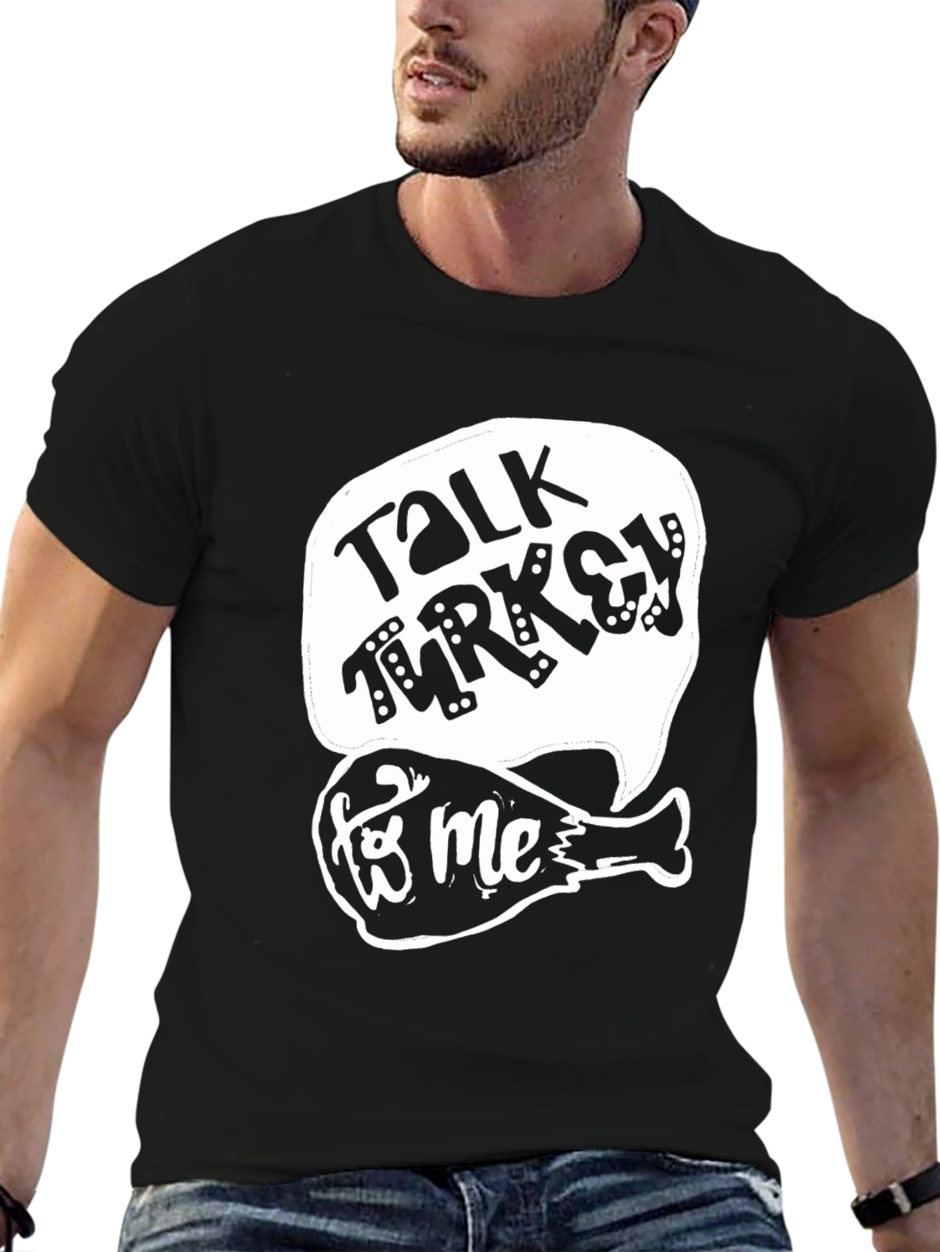 Talk Turkey To Me Black Graphic Tee