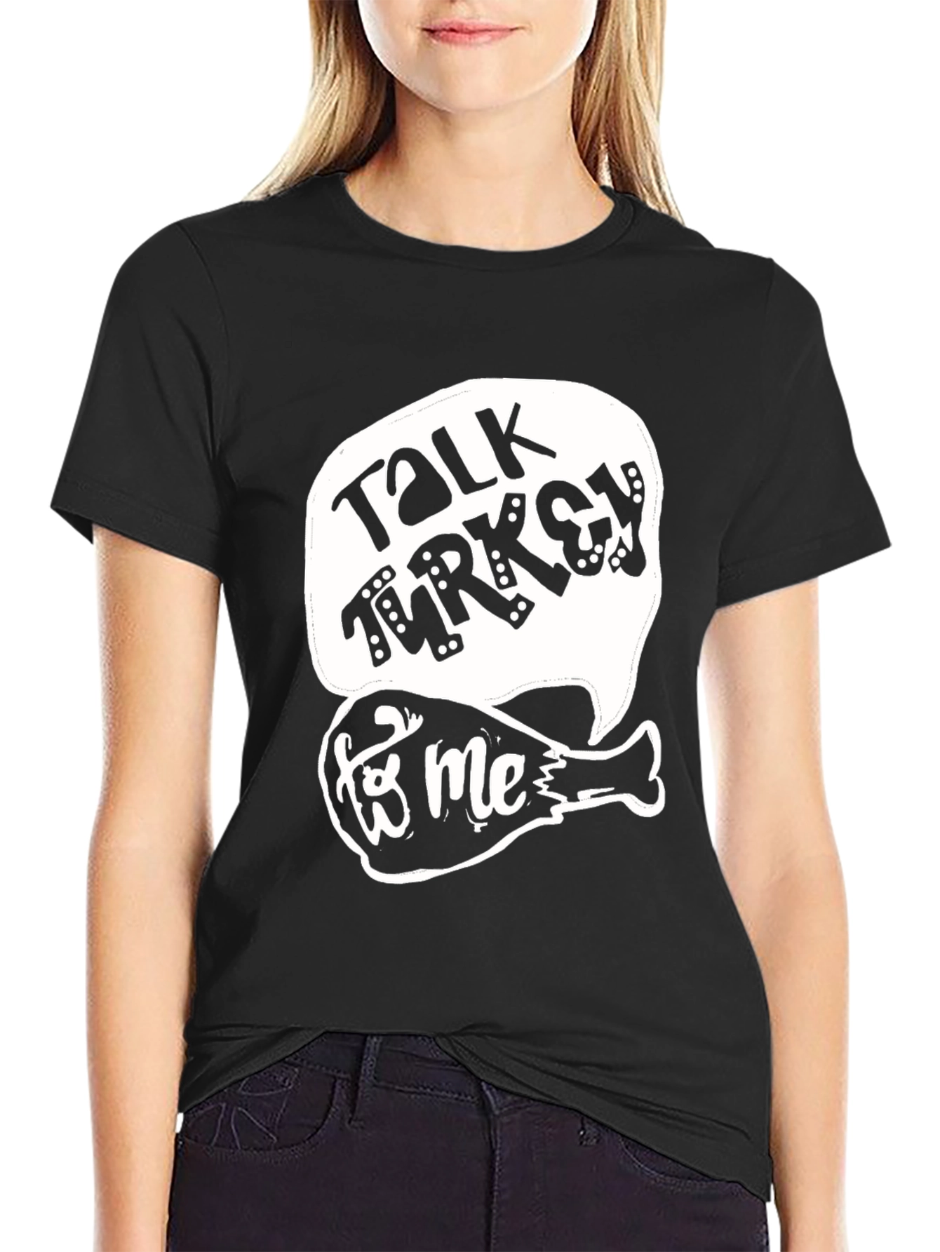 Talk Turkey To Me Black Graphic Tee