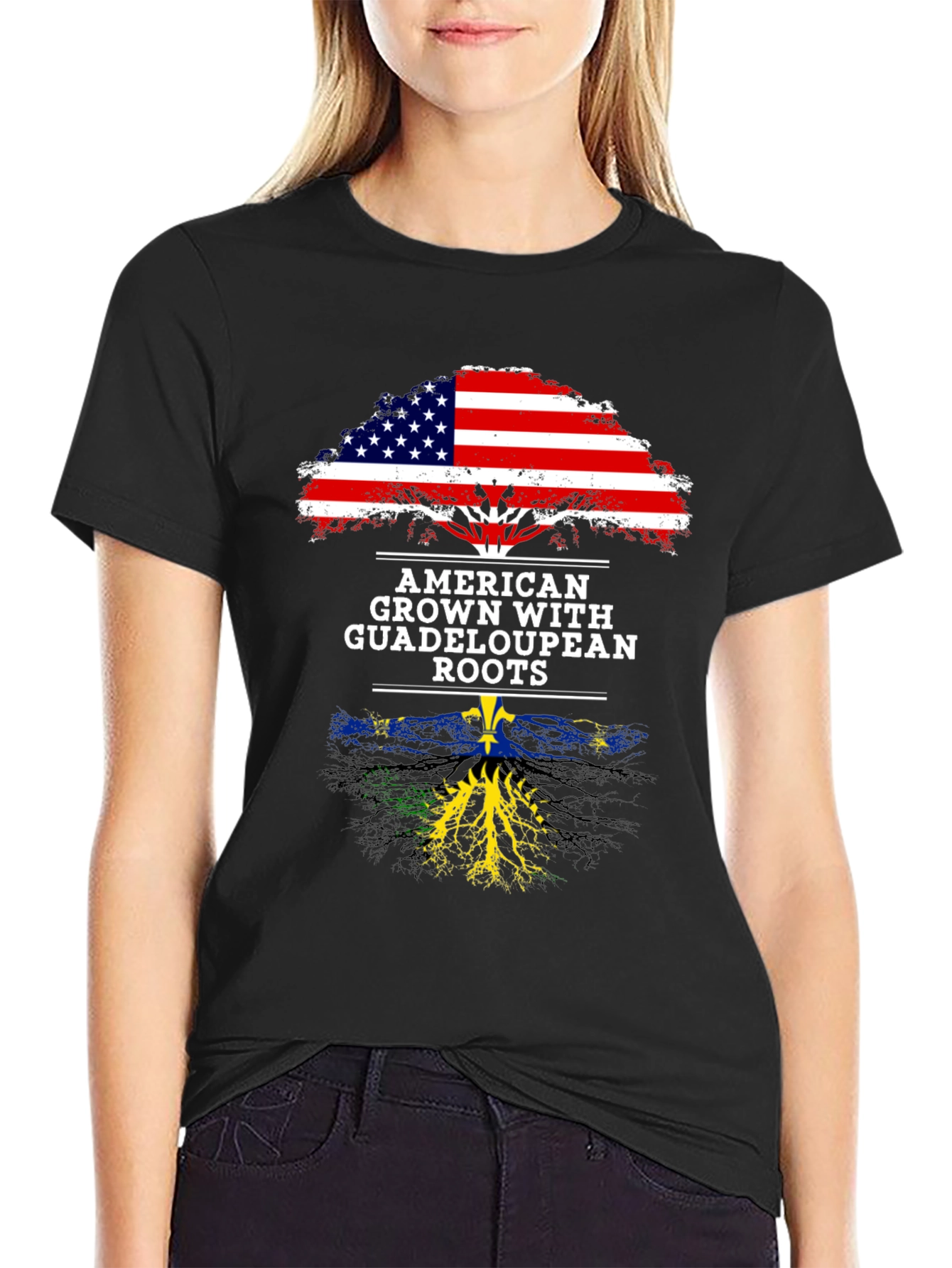 American Guadeloupean Roots Graphic T-Shirt