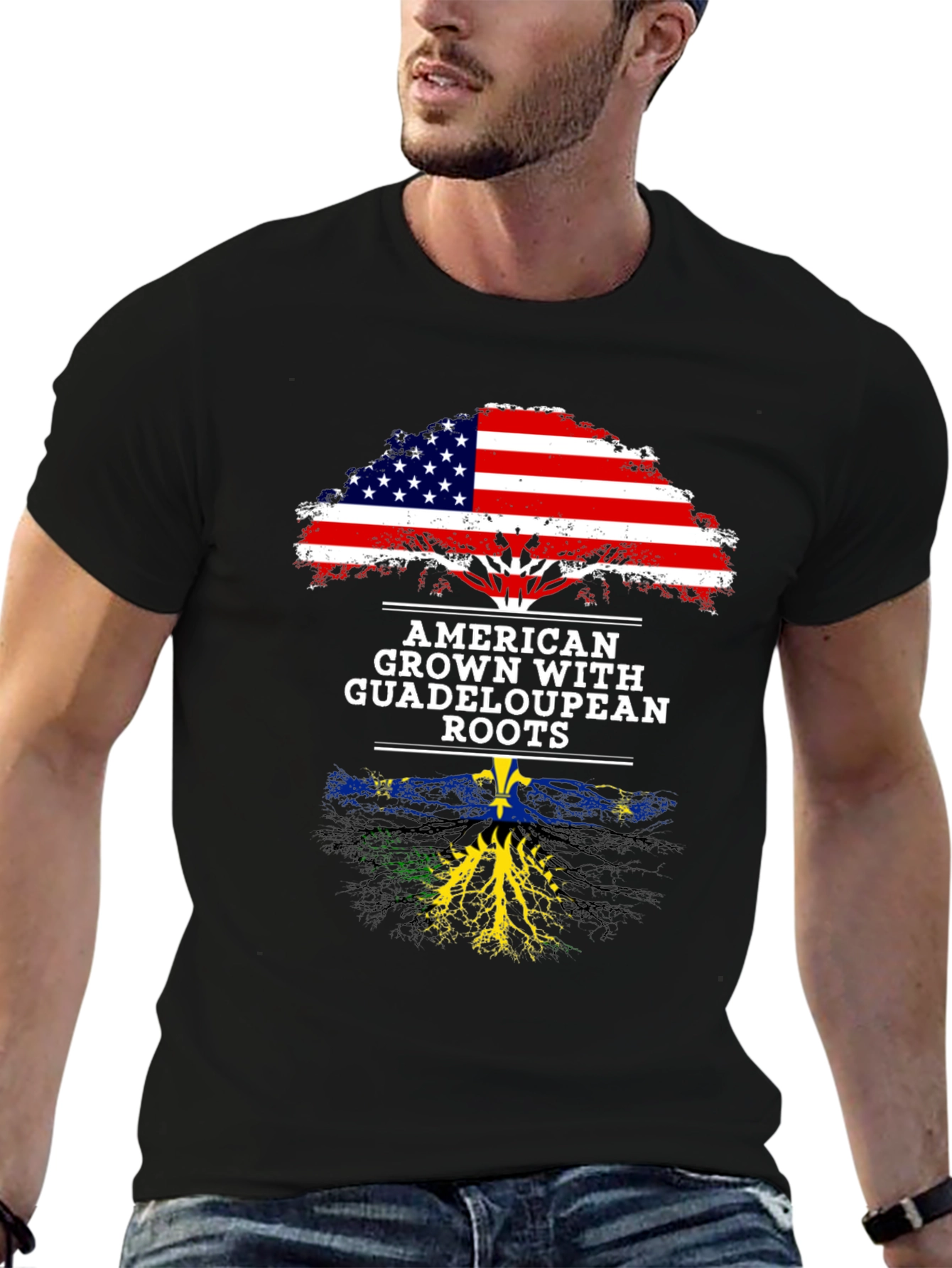 American Guadeloupean Roots Graphic T-Shirt