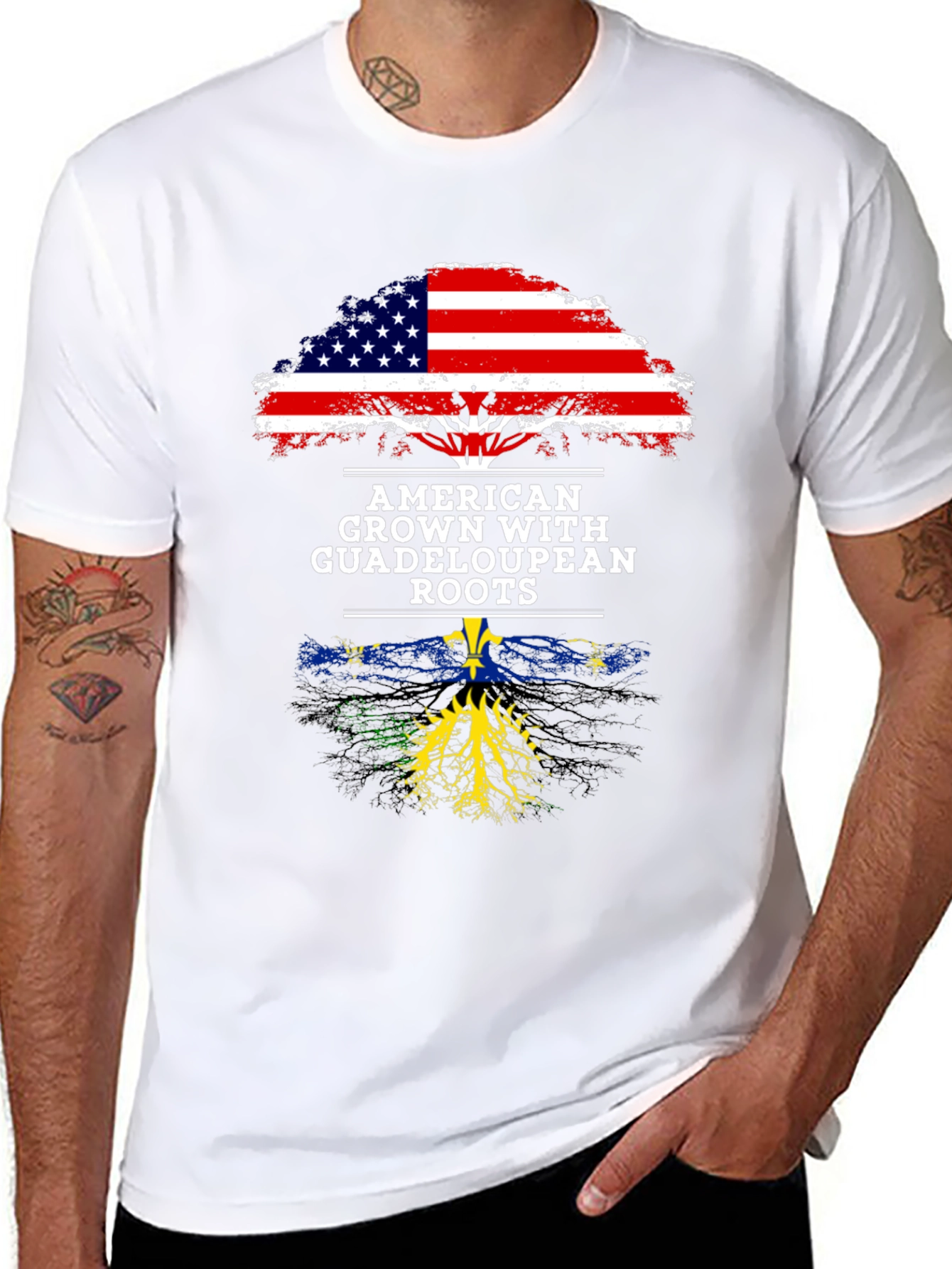 American Guadeloupean Roots Graphic T-Shirt
