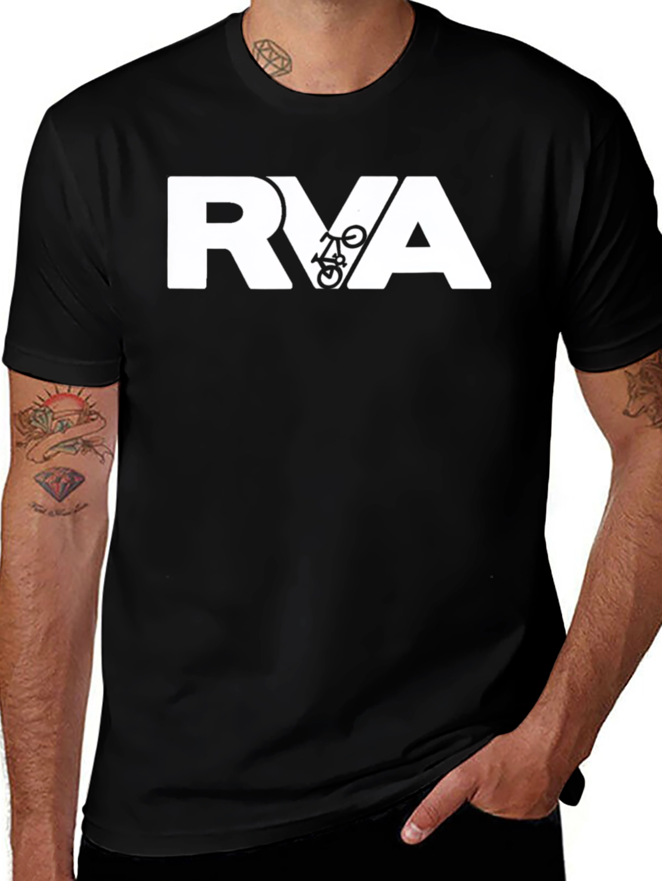 RVA Bike Graphic Tee - Black Cotton Blend