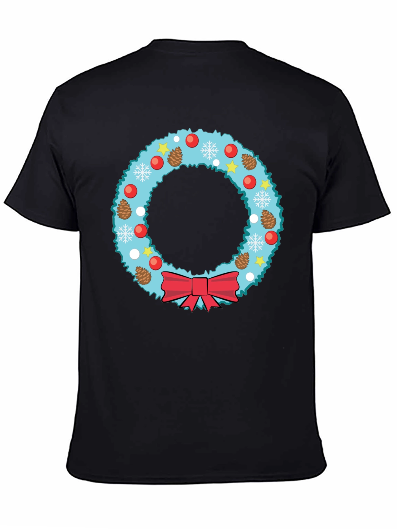Festive Christmas Wreath Graphic Tee - Holiday Cheer