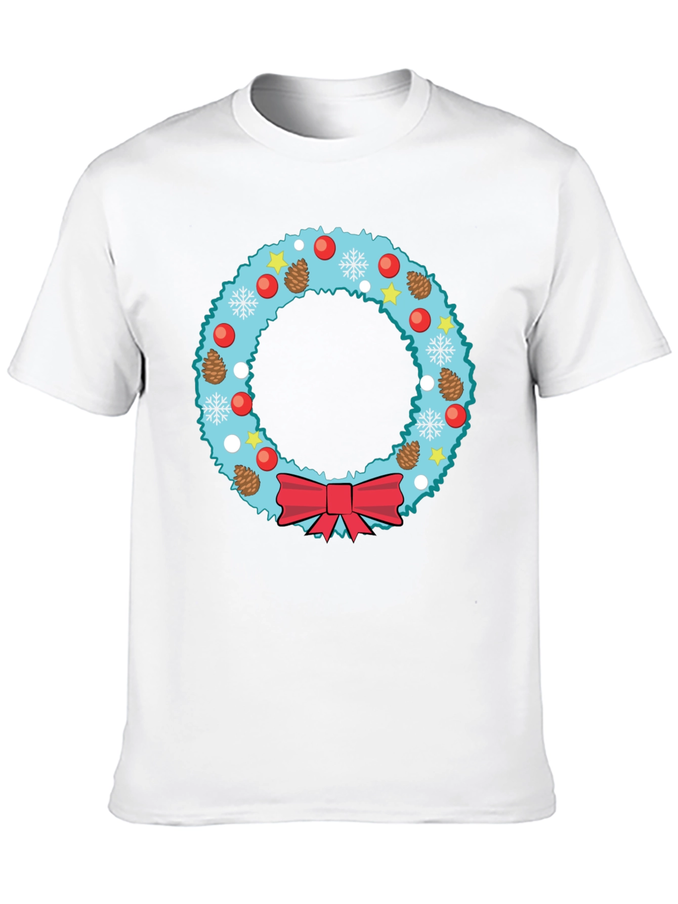 Festive Christmas Wreath Graphic Tee - Holiday Cheer