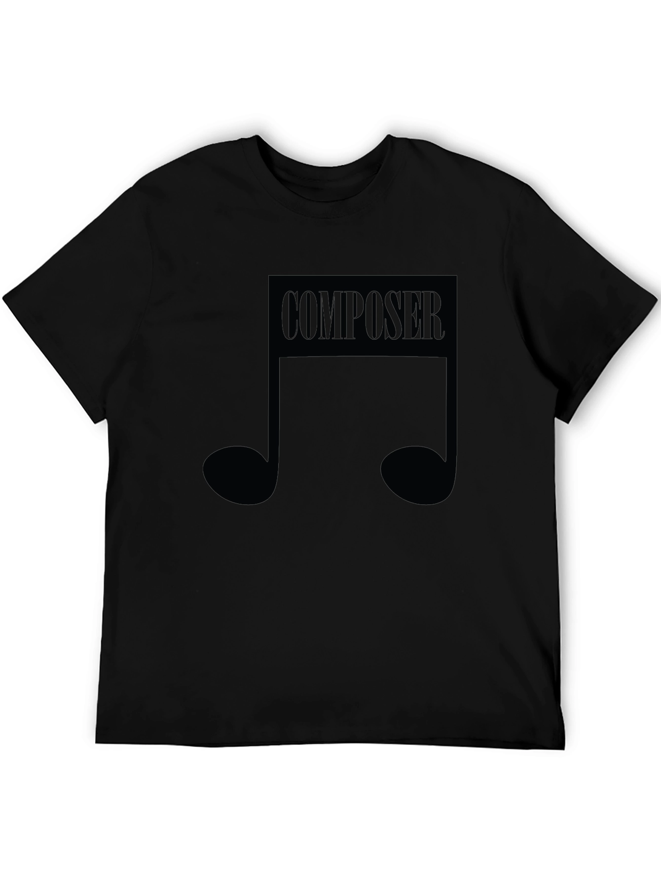 Composer Music Note Graphic Black T-Shirt
