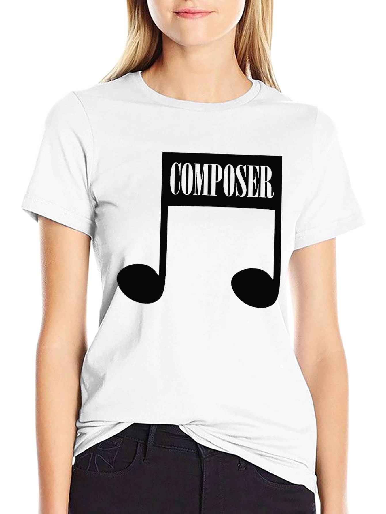 Composer Music Note Graphic Black T-Shirt
