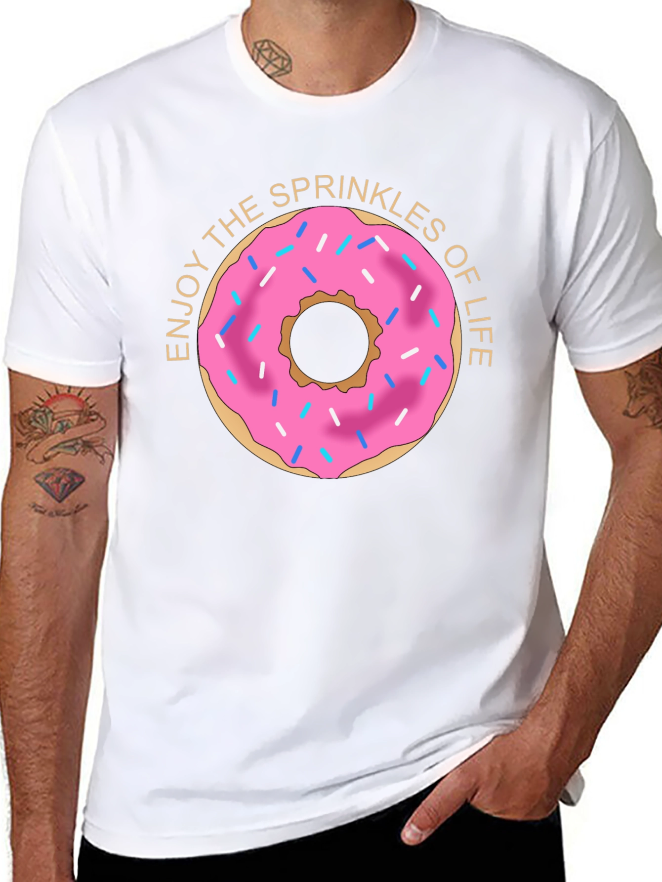 Enjoy Sprinkles Donut Graphic T-Shirt