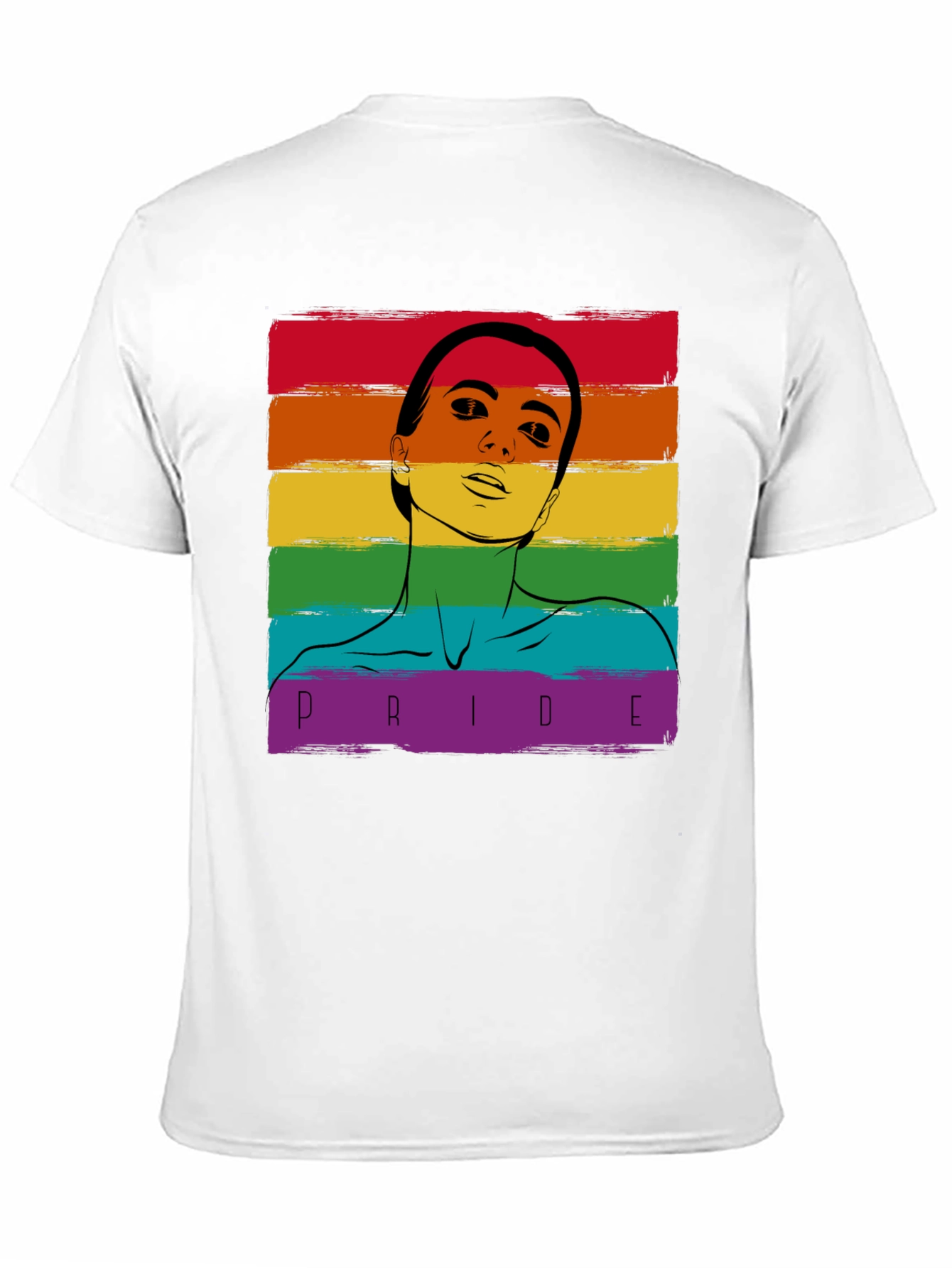 Pride Rainbow Graphic Tee - Black Cotton Blend