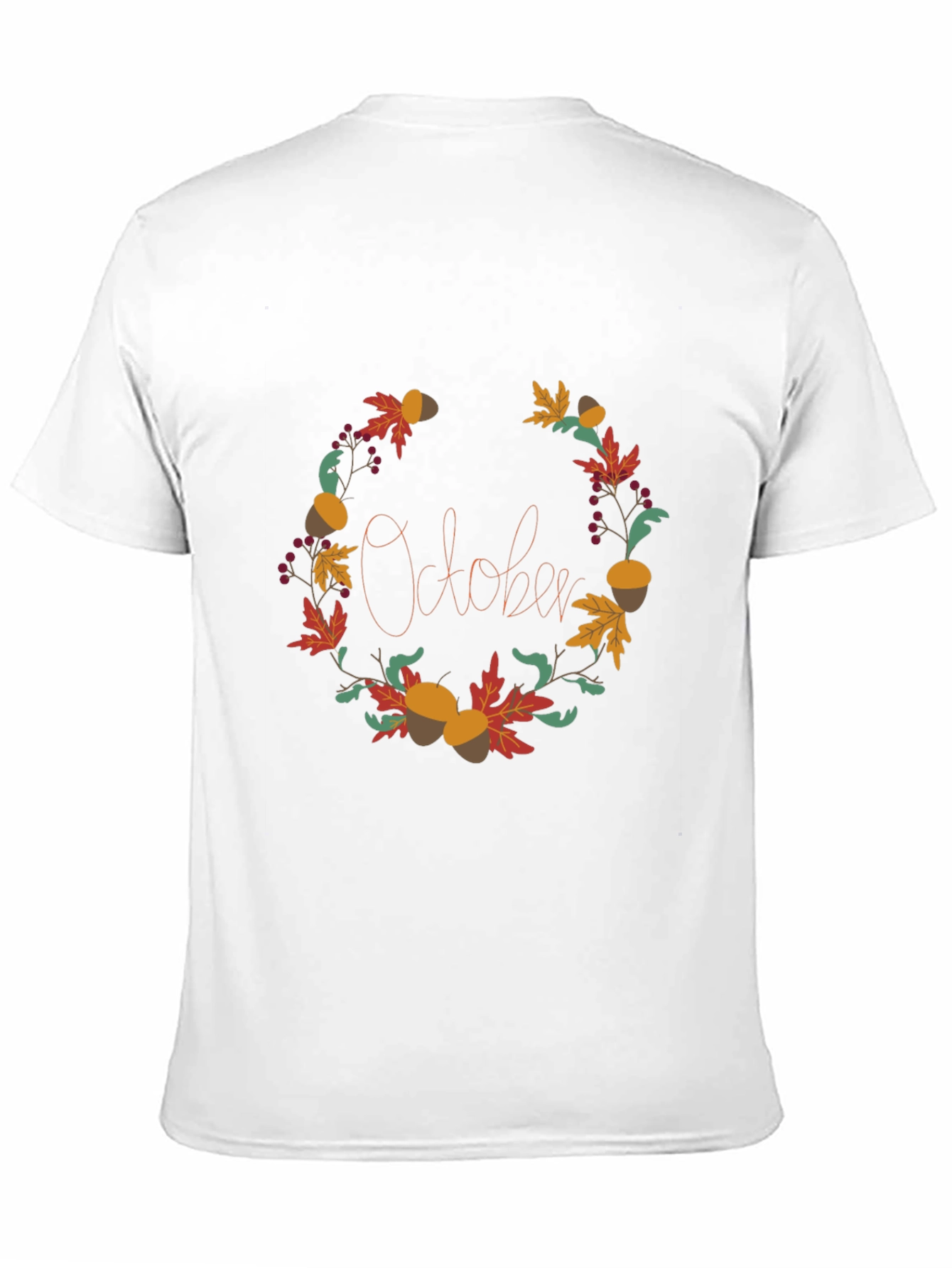 October Fall Wreath Graphic Tee - Autumn Vibes