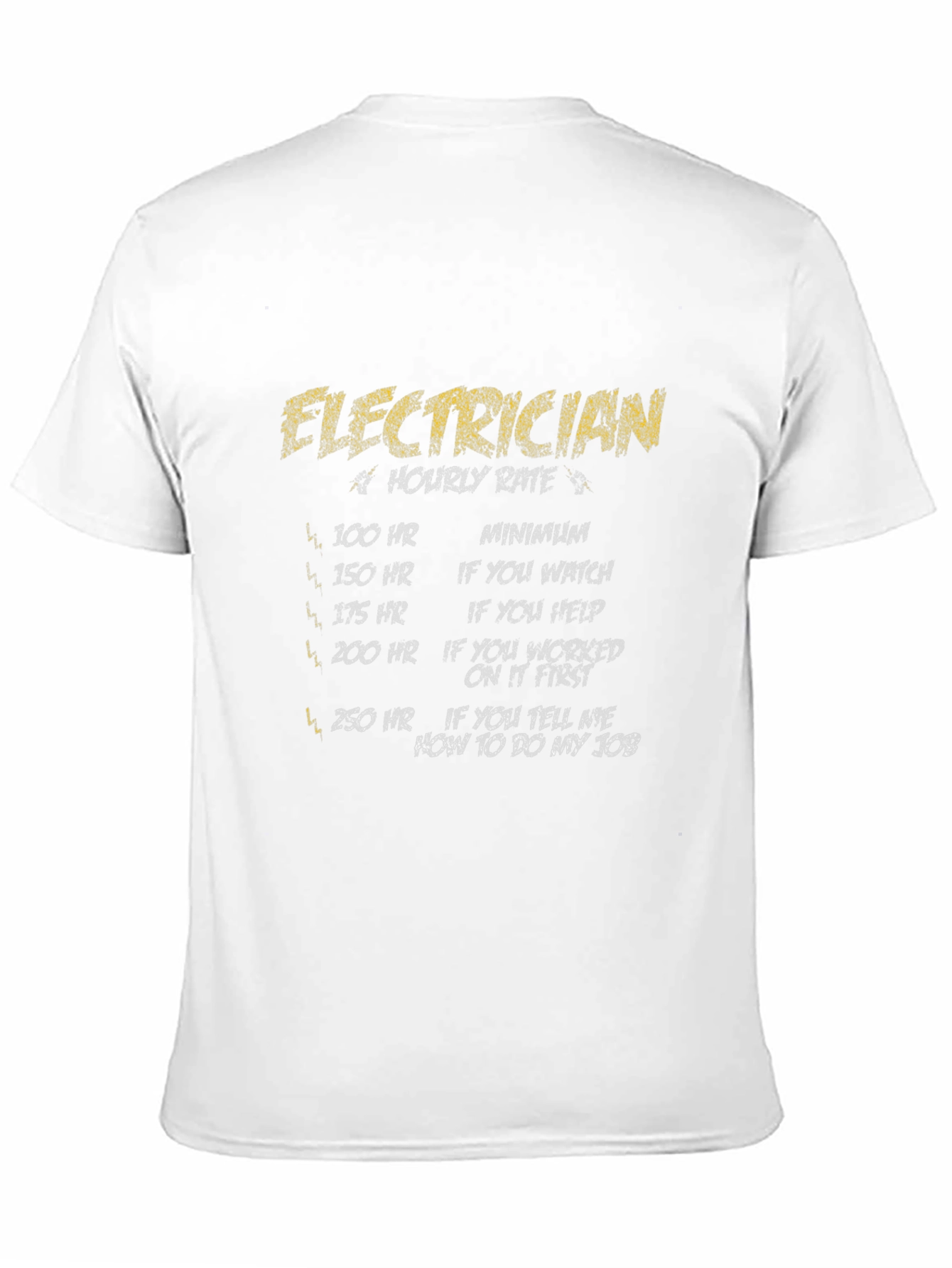 Electrician Hourly Rate Black T-Shirt