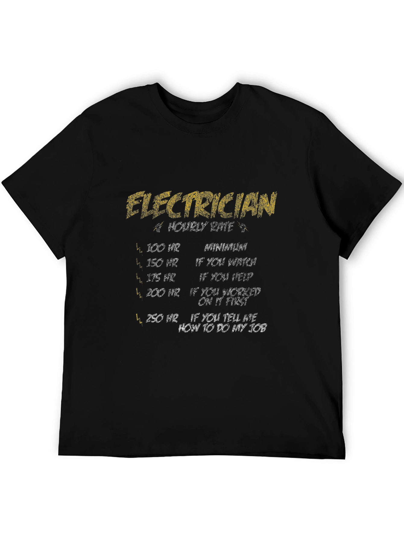 Electrician Hourly Rate Black T-Shirt