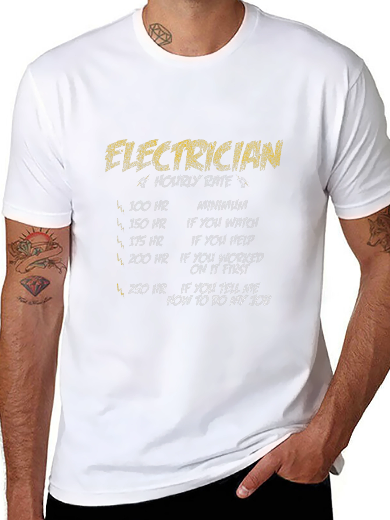 Electrician Hourly Rate Black T-Shirt