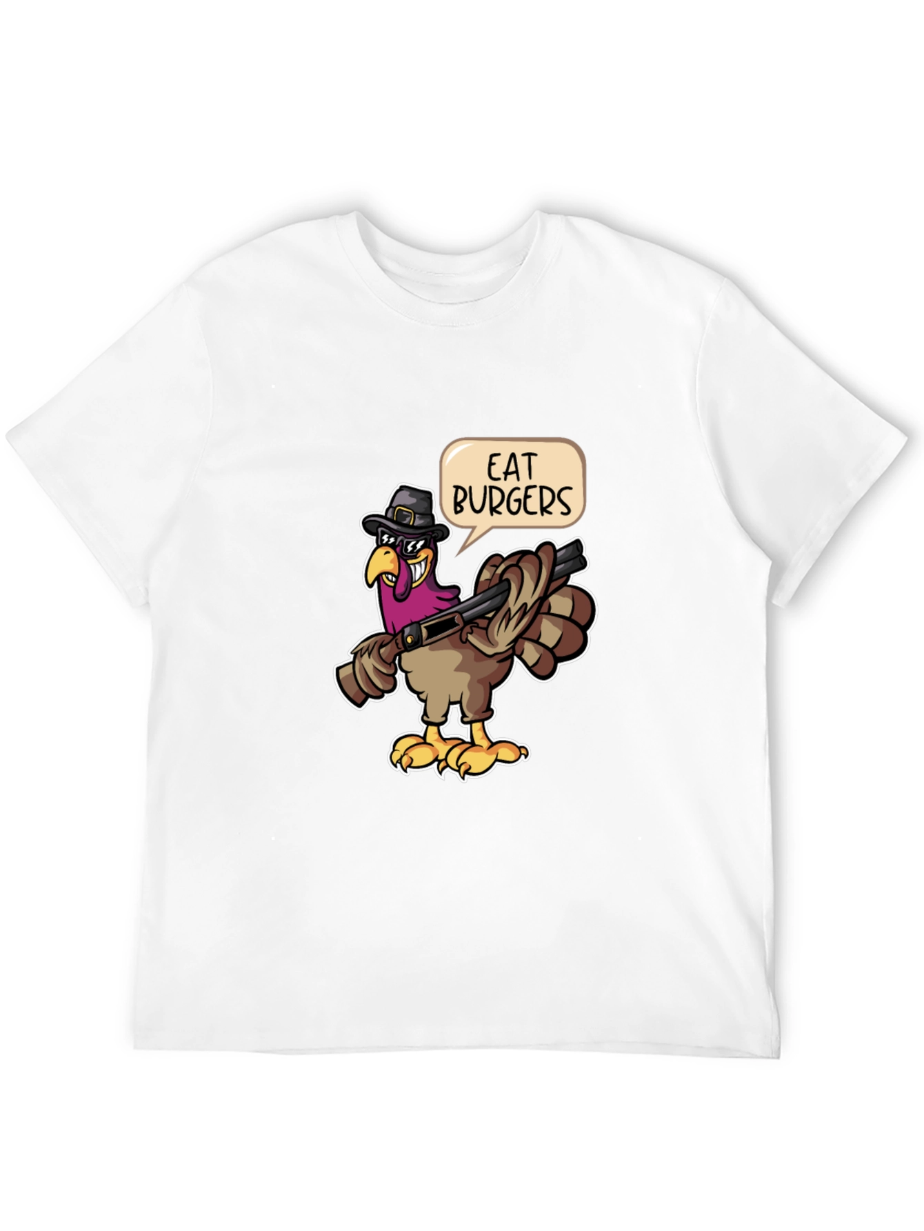 Eat Burgers Turkey T-Shirt - Thanksgiving Humor