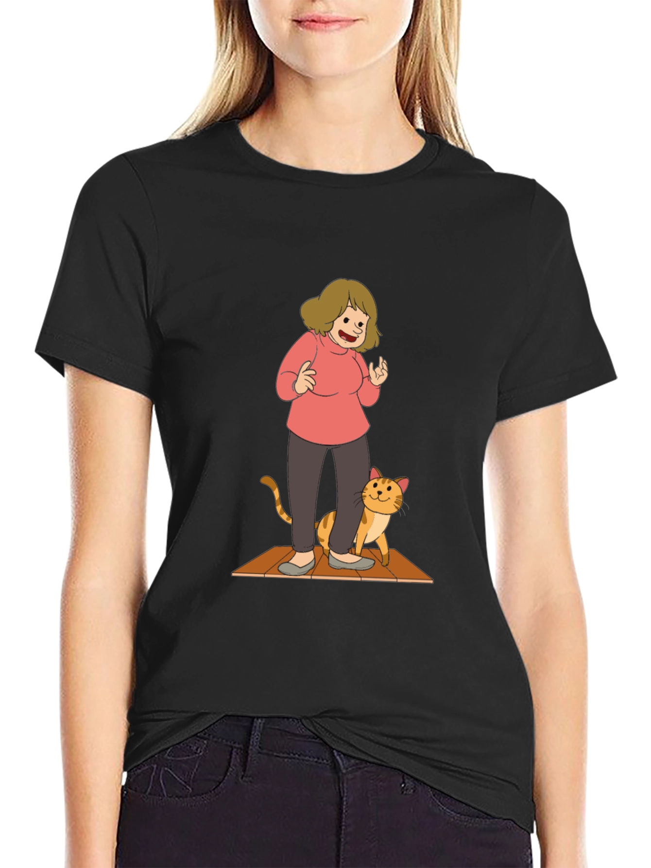 Cartoon Graphic Black T-Shirt
